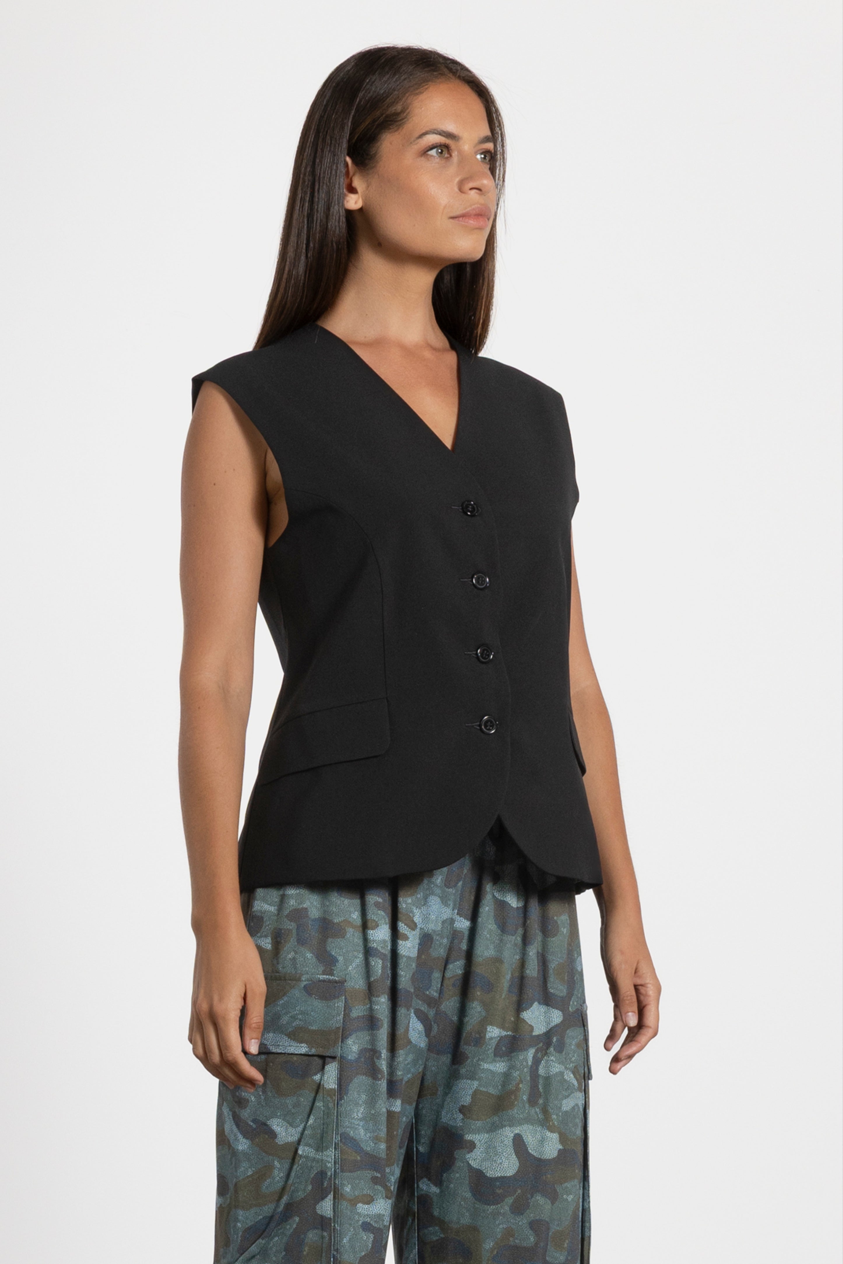 Santina V-Neck Lined Waistcoat