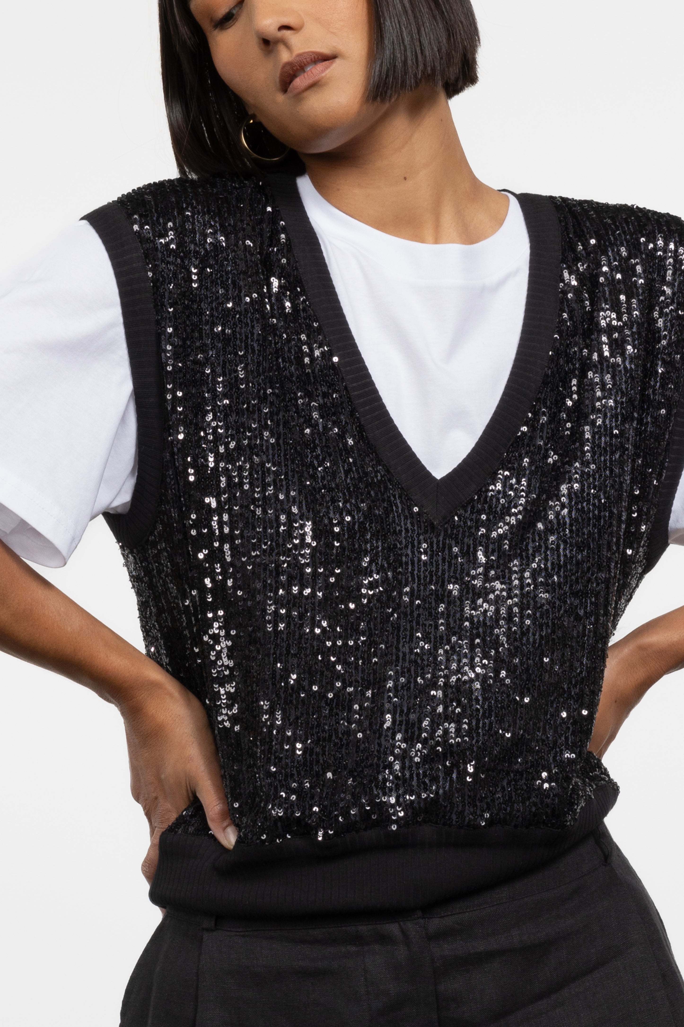 Sass Sequin Vest
