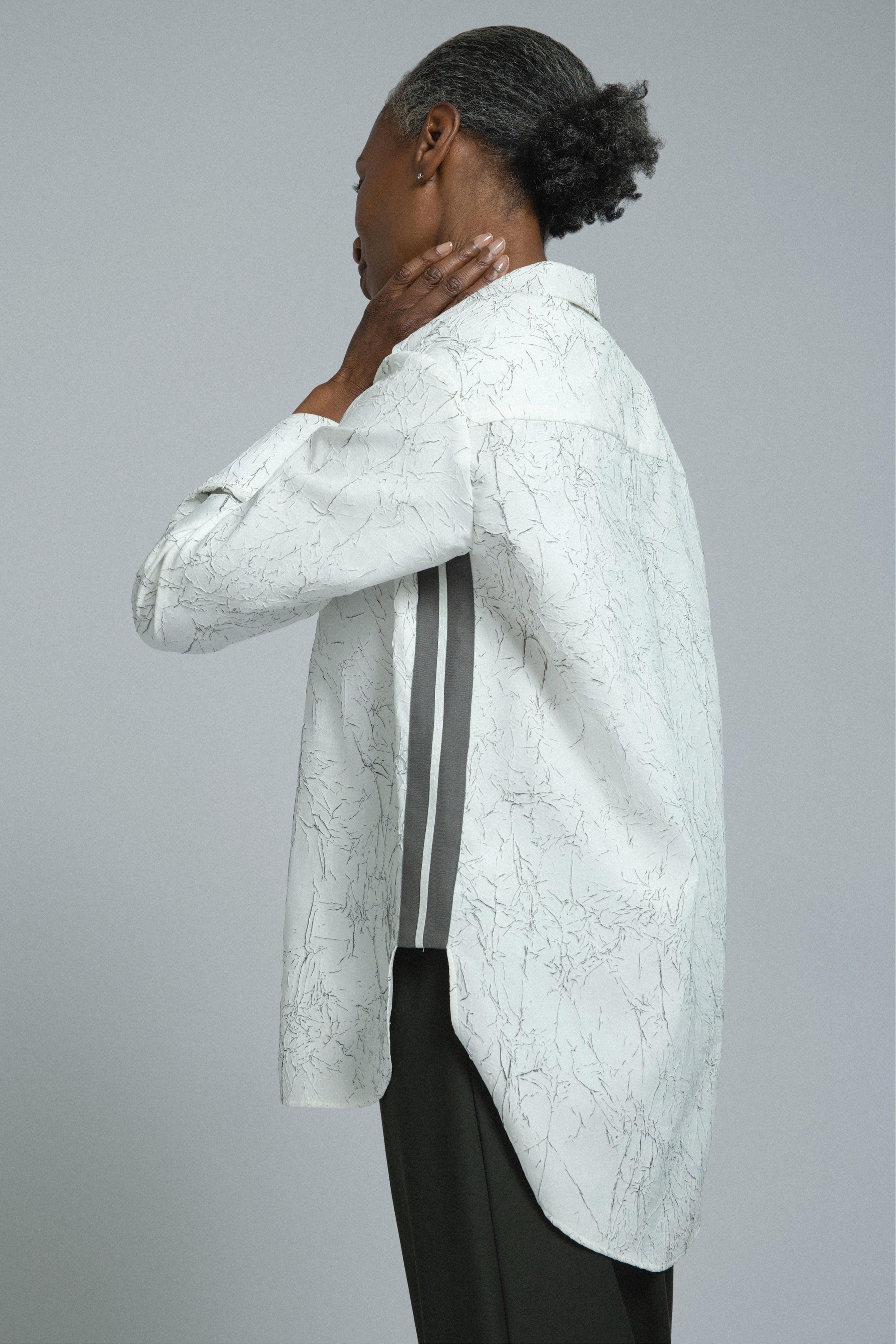 Serena Side Stripe Crushed Shirt