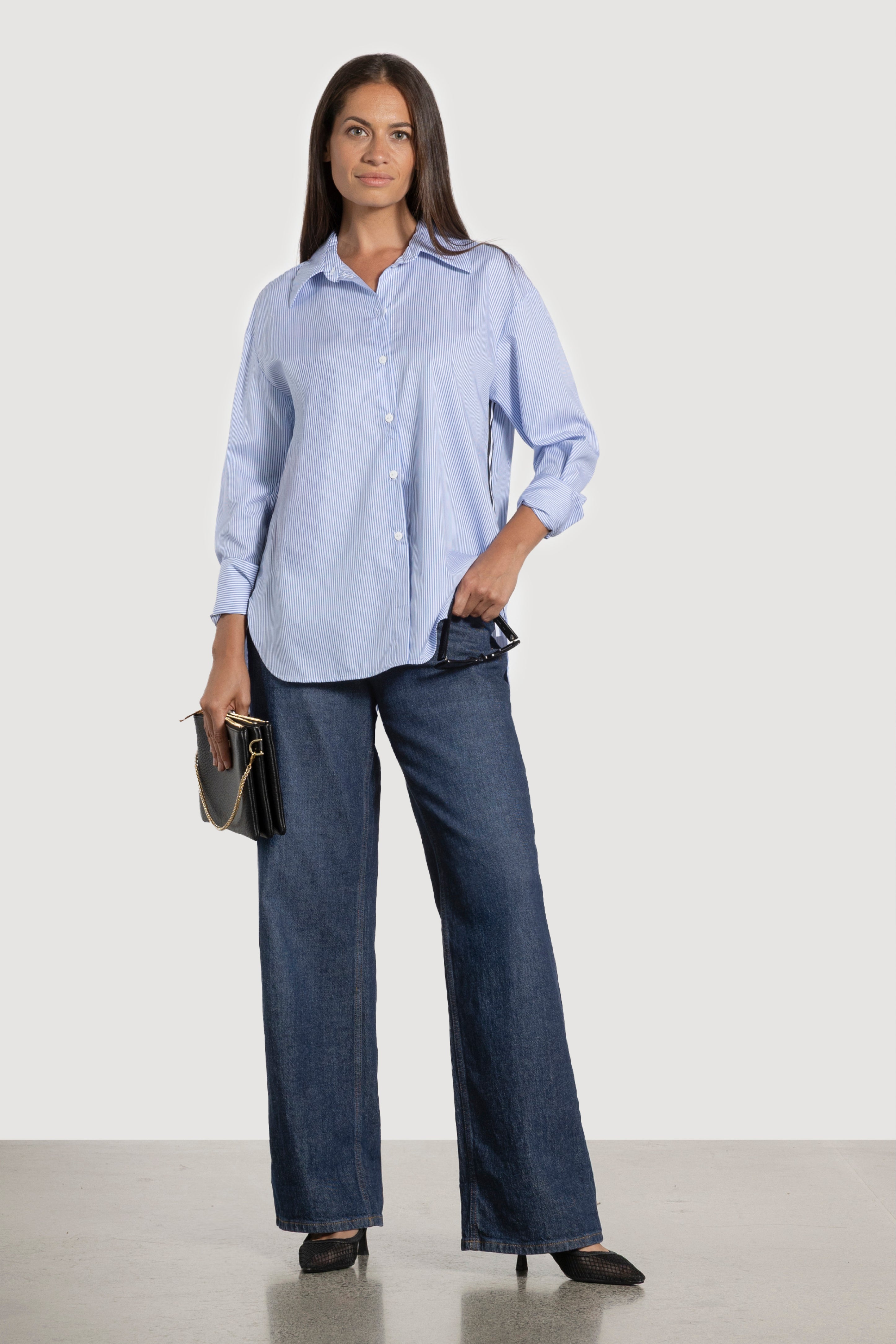Serena Side Stripe Cotton Shirt