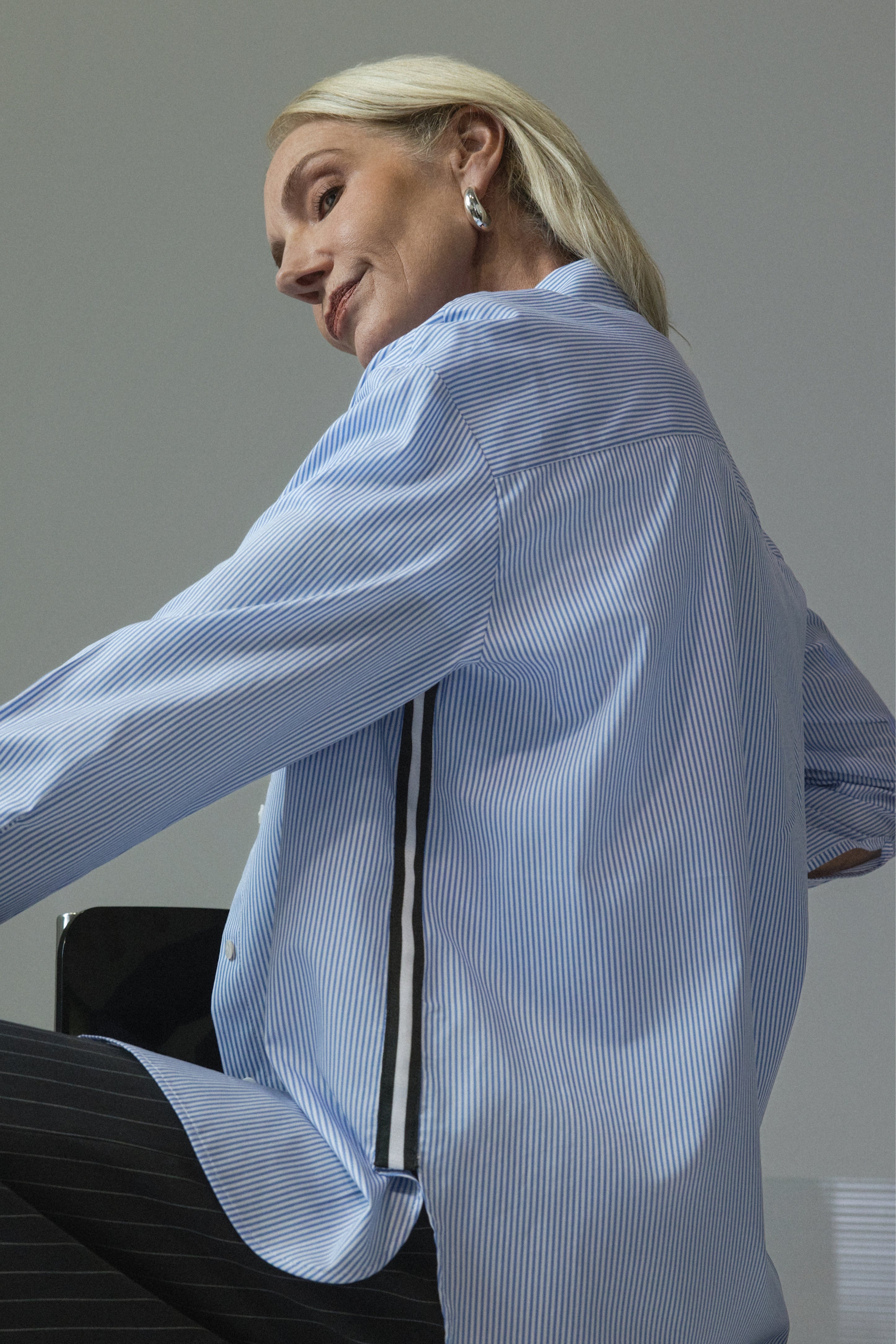 Serena Side Stripe Cotton Shirt
