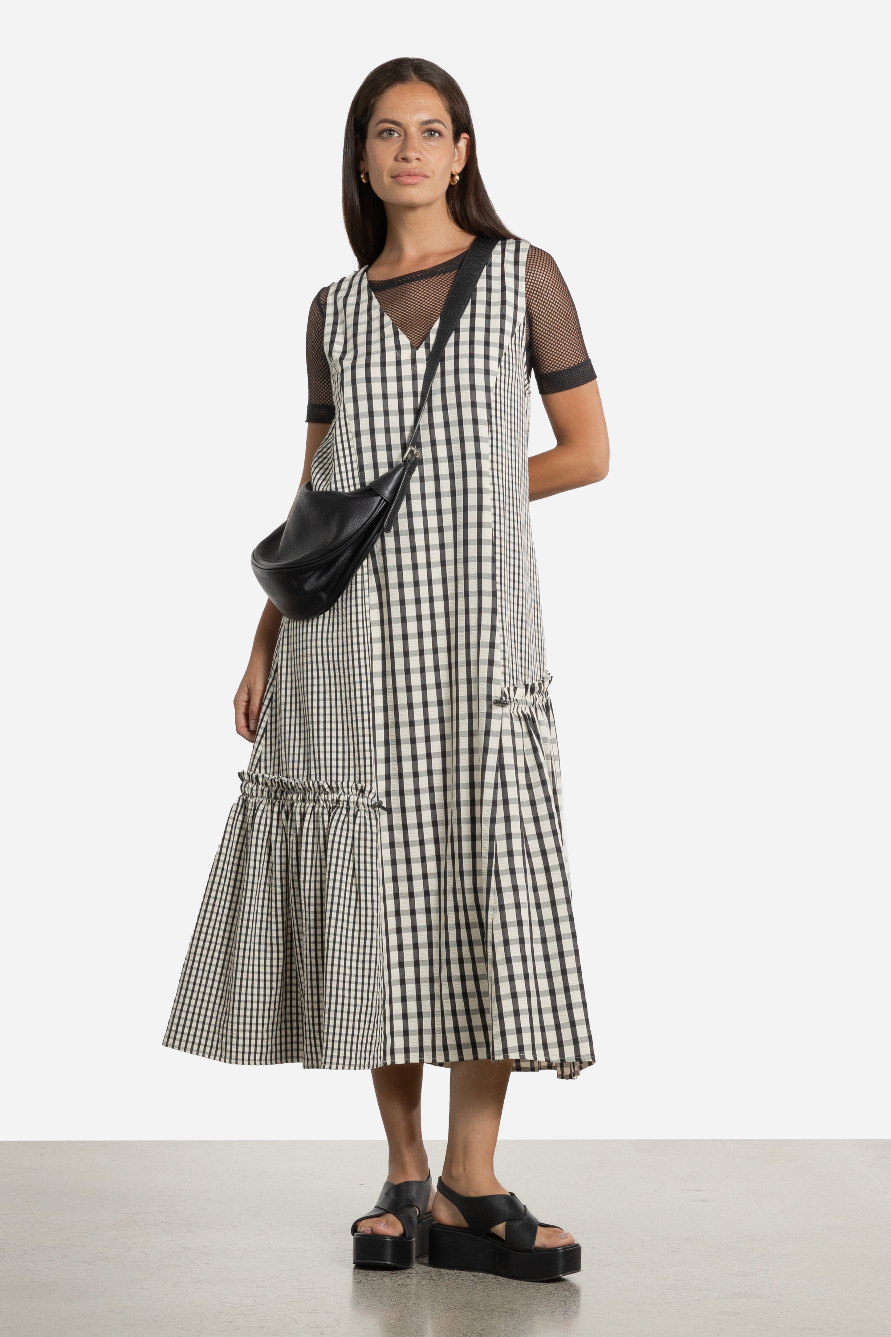Simona Asymmetrical Gathered Dress