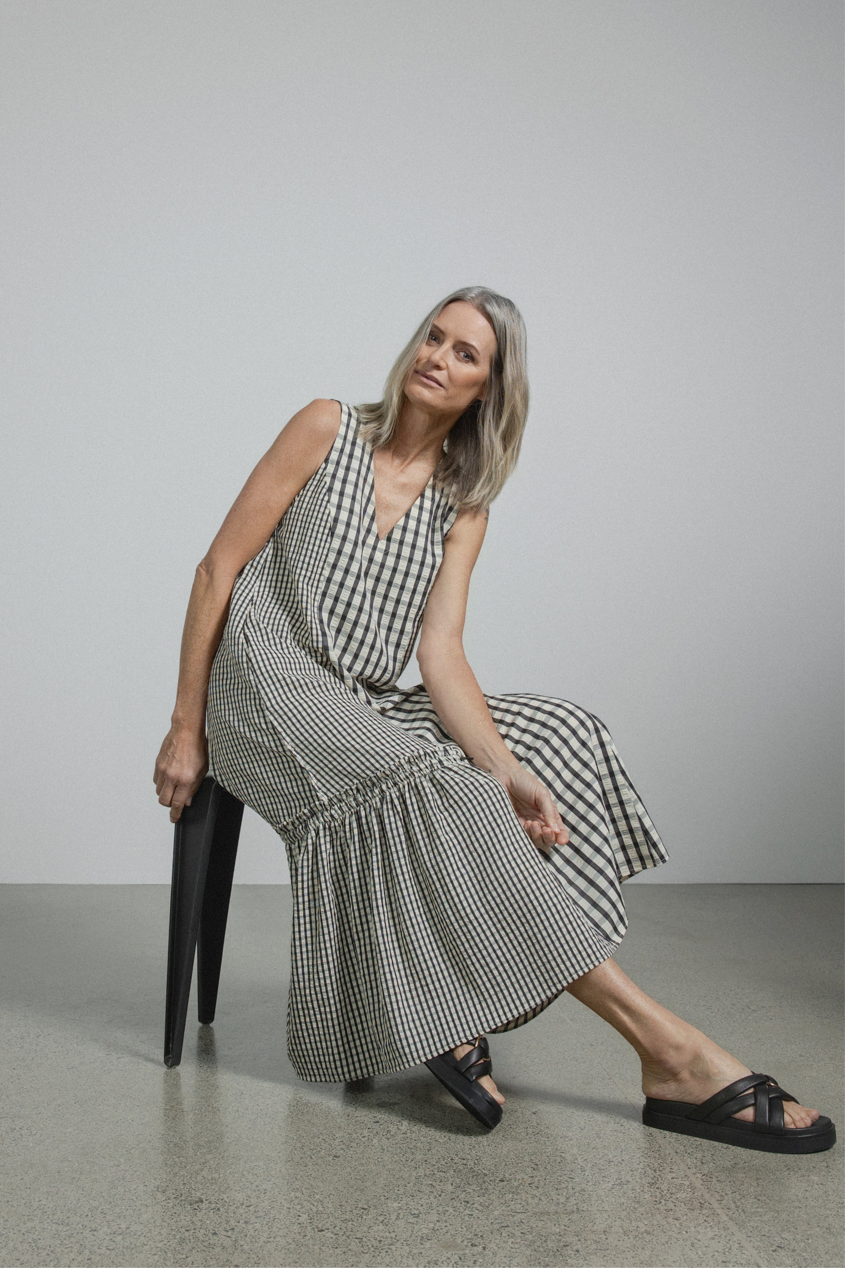 Simona Asymmetrical Gathered Dress