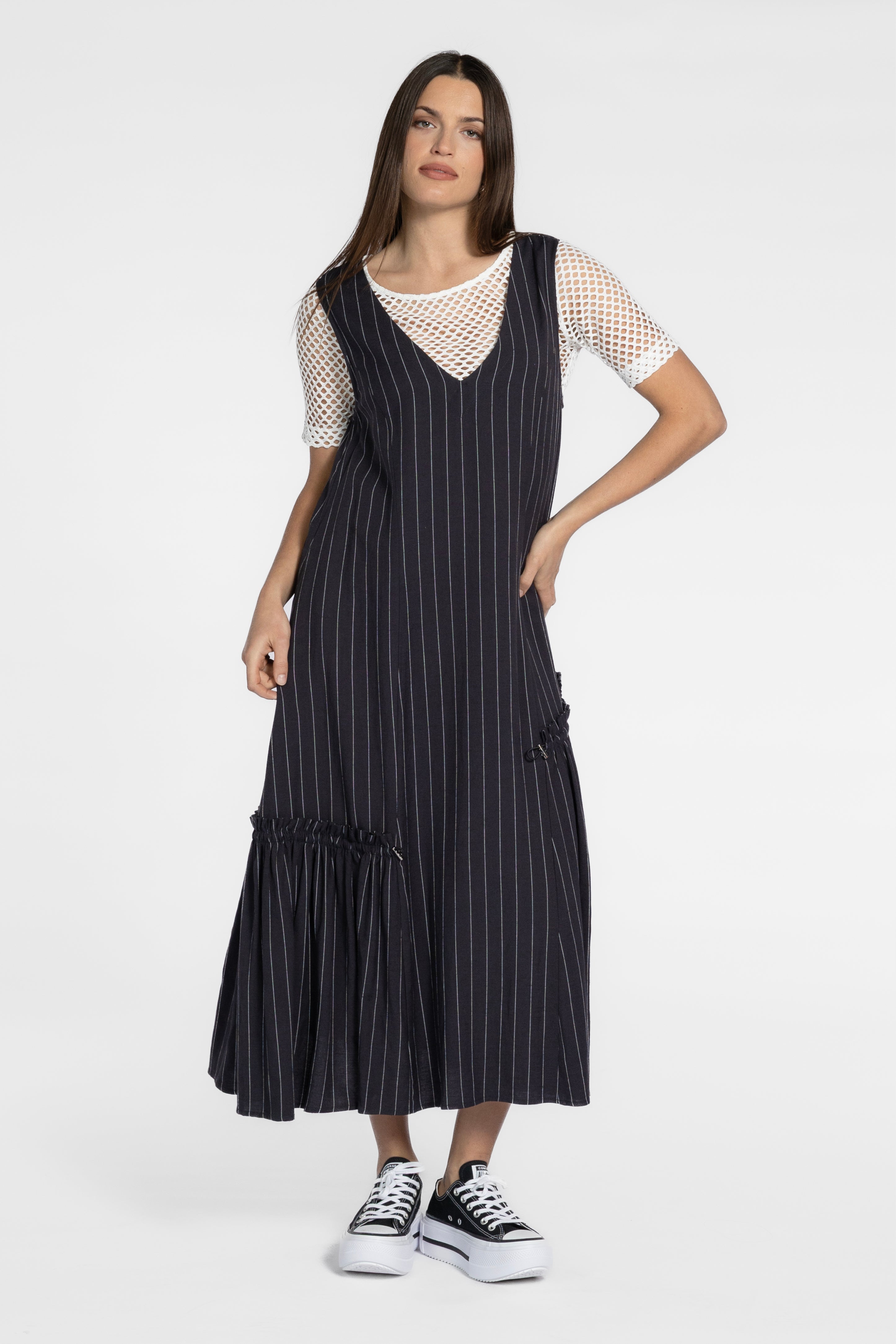 Simona Asymmetrical Gathered Dress