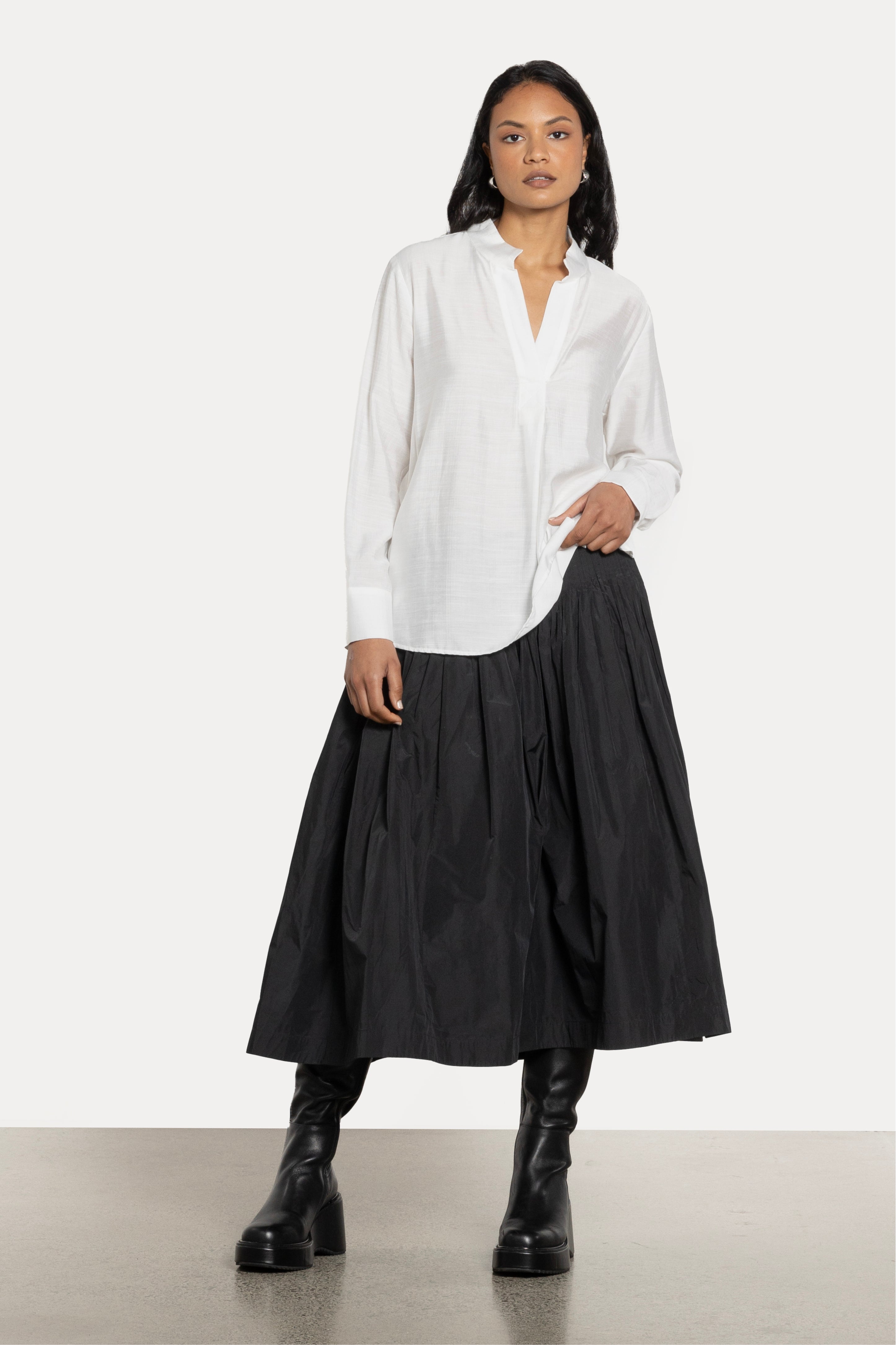 Zone Pleated Midi Skirt
