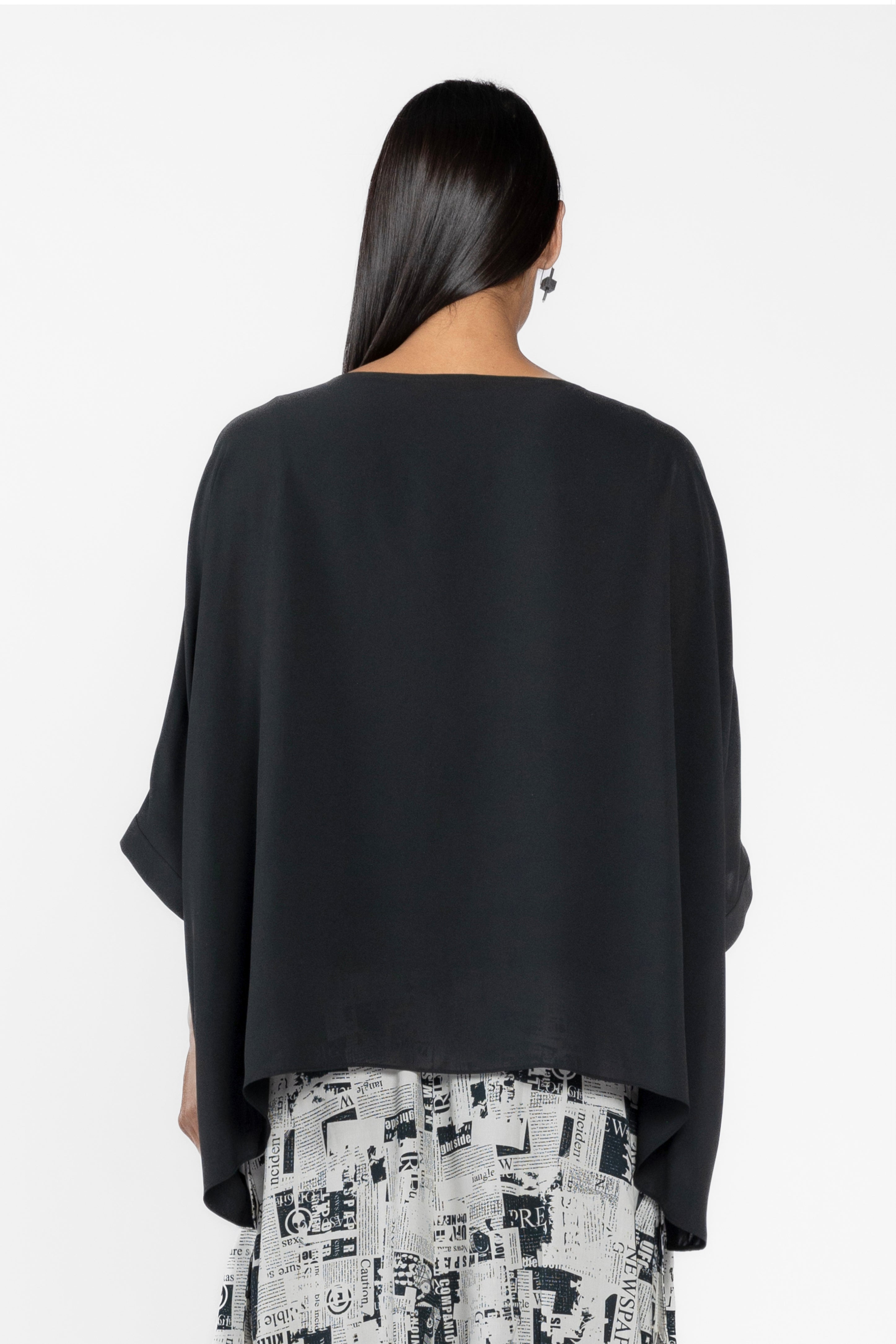 Rosa Batwing Layer Top - Black