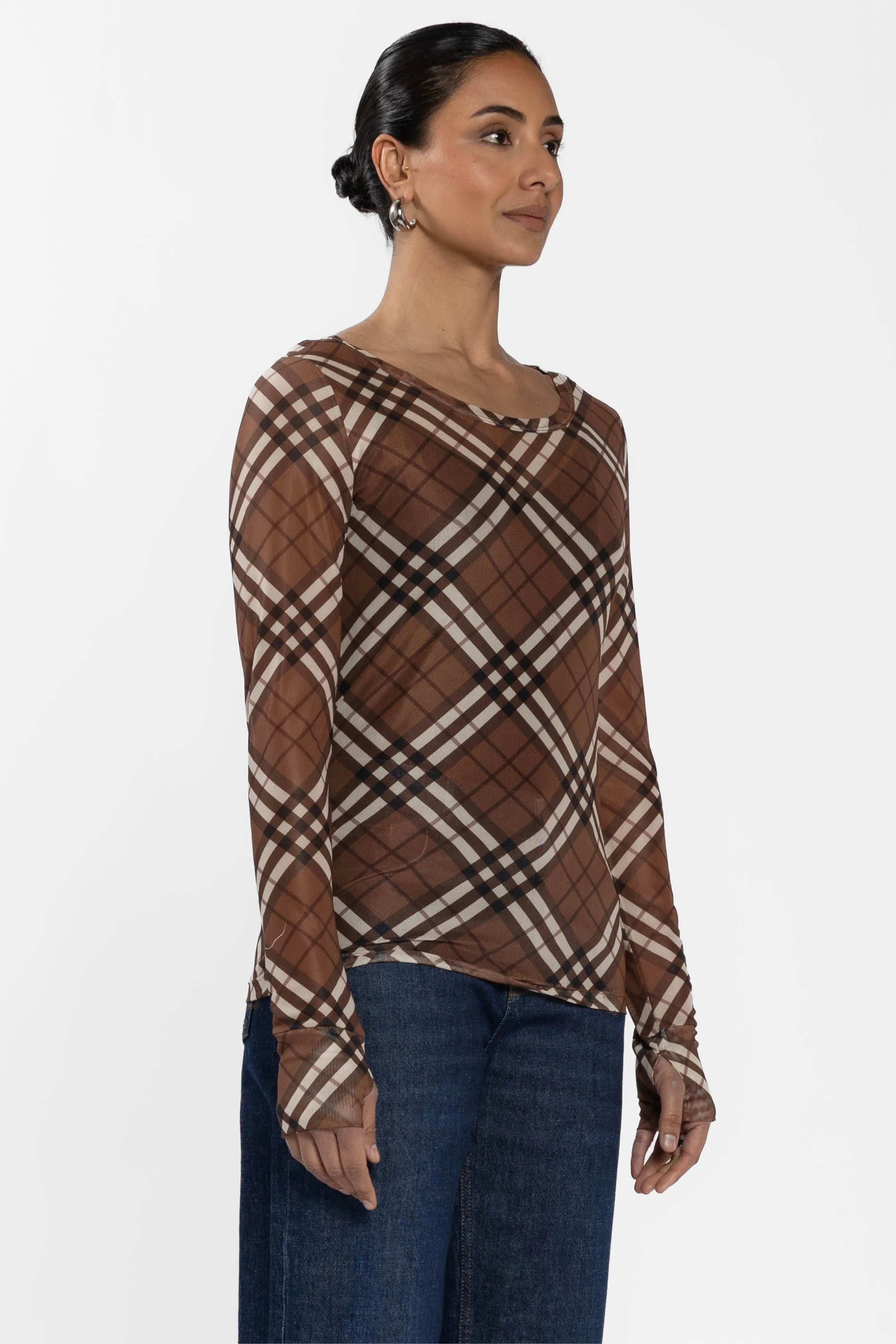 Siri Long Sleeve Fine Mesh Layering Top