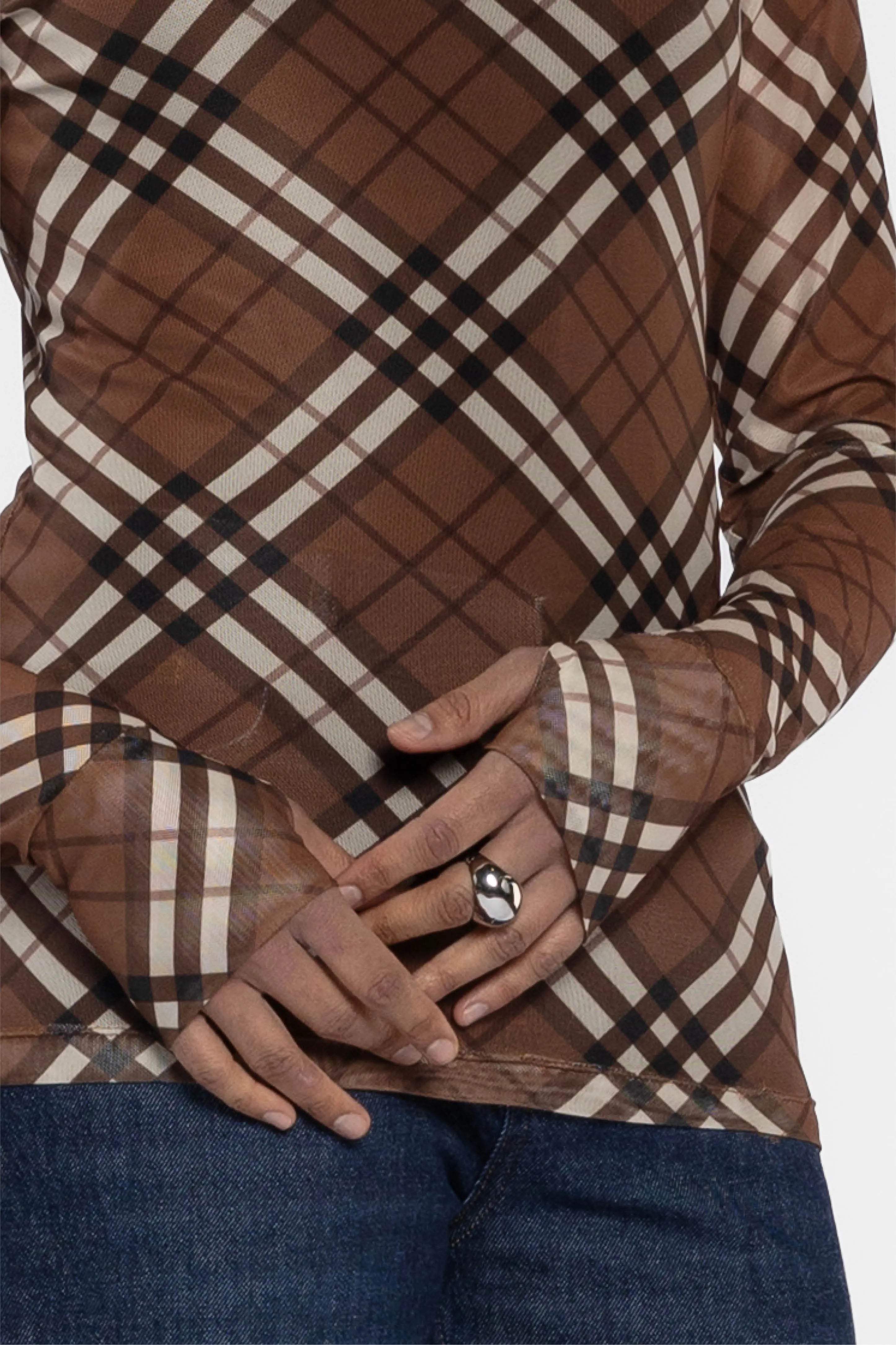 Siri Long Sleeve Fine Mesh Layering Top