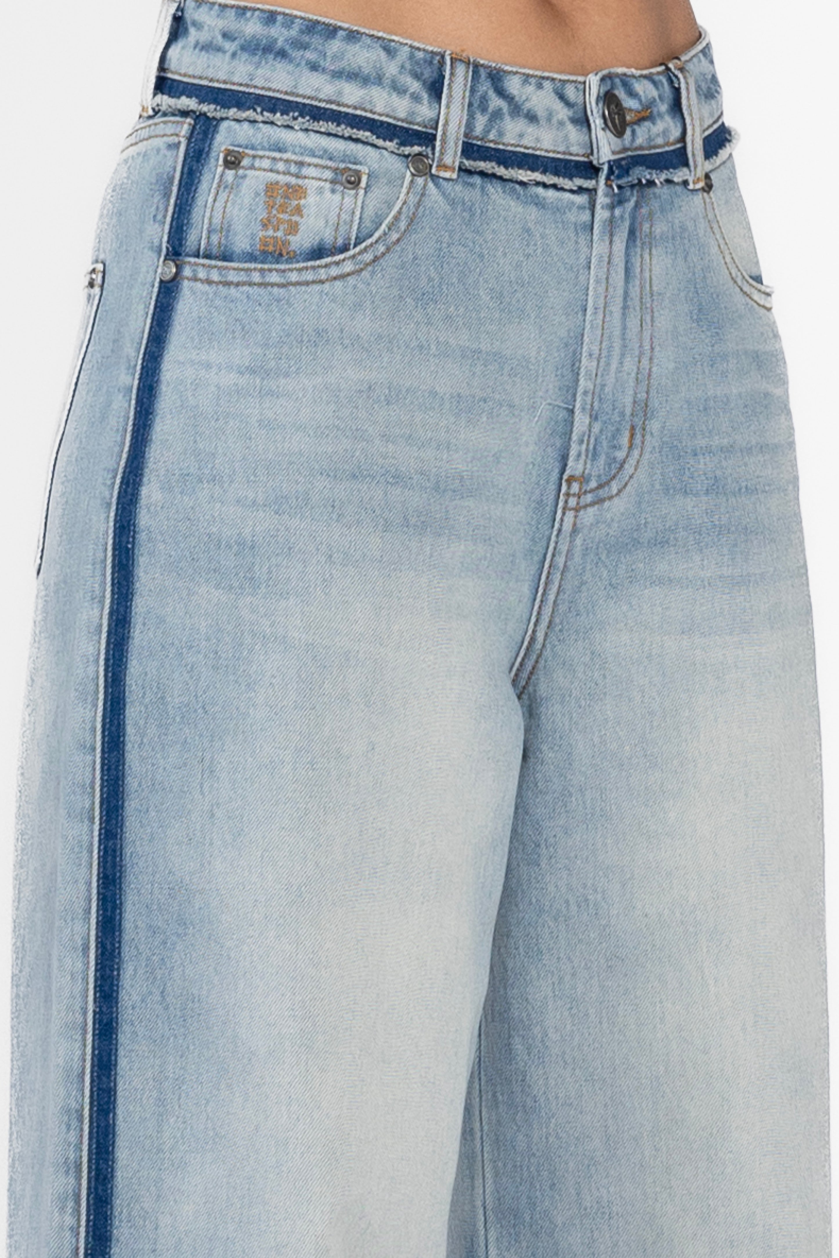 Split Party Mid Waist Wide Leg Jean