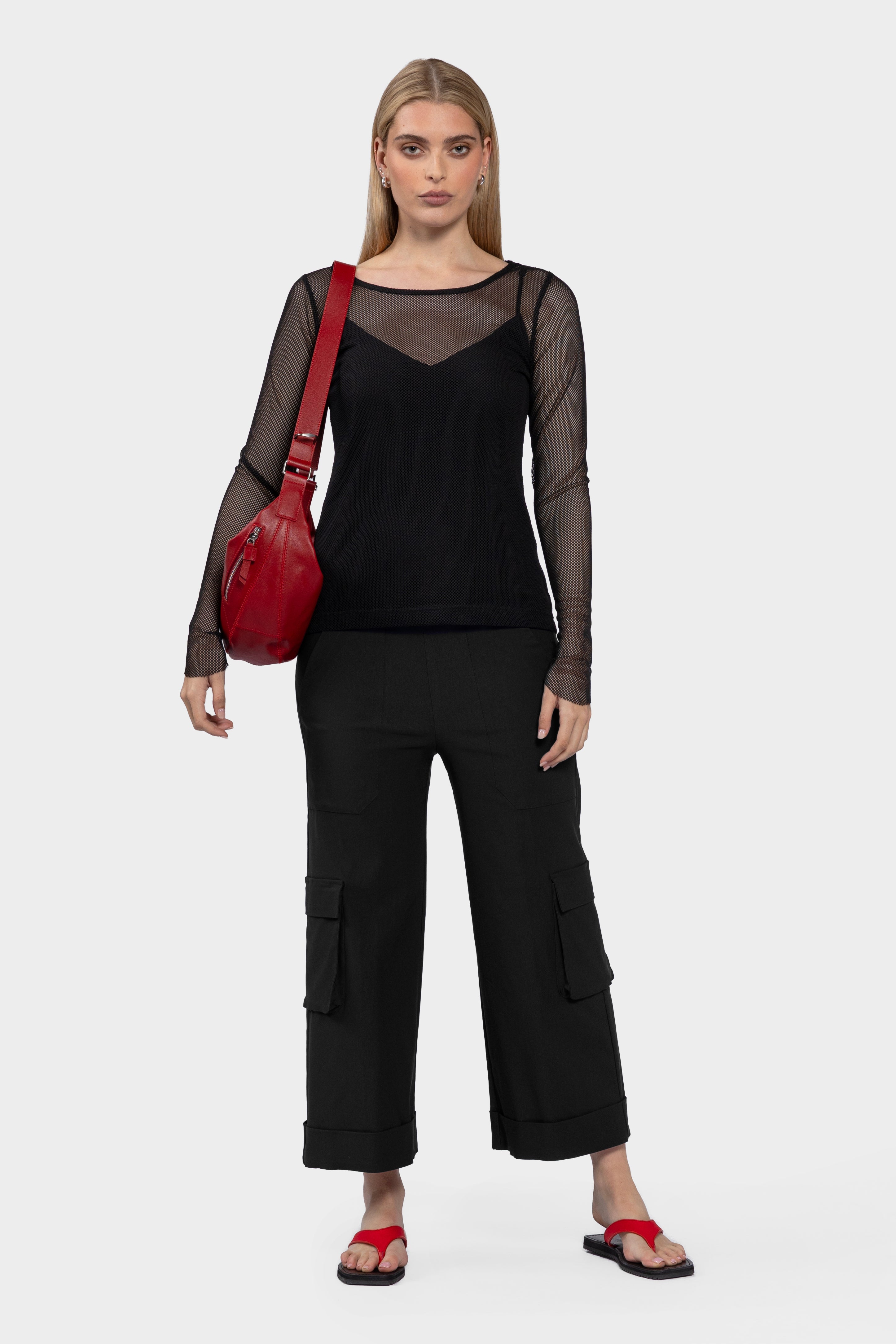 Bijoux Long Sleeve Mesh Top