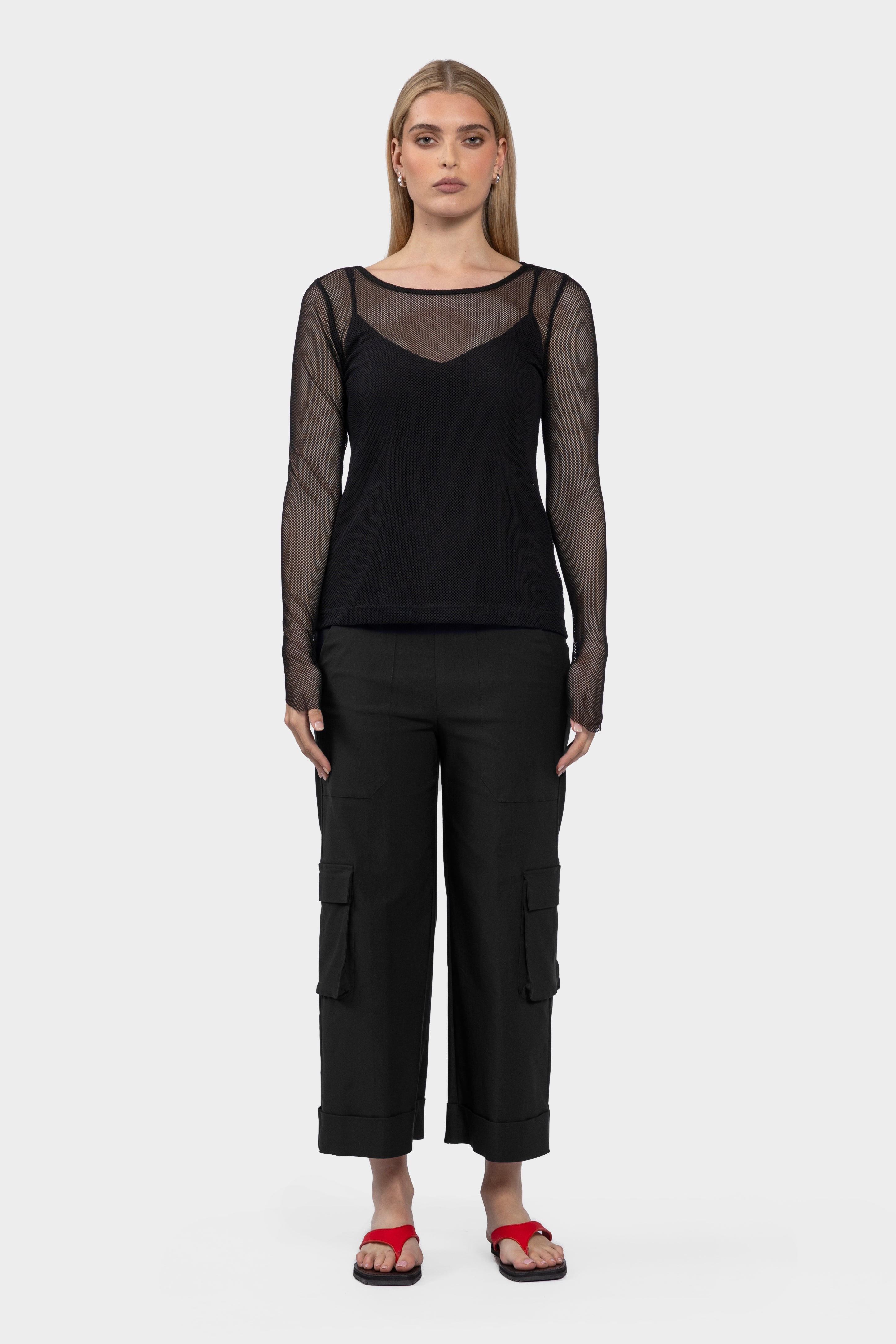 Bijoux Long Sleeve Mesh Top