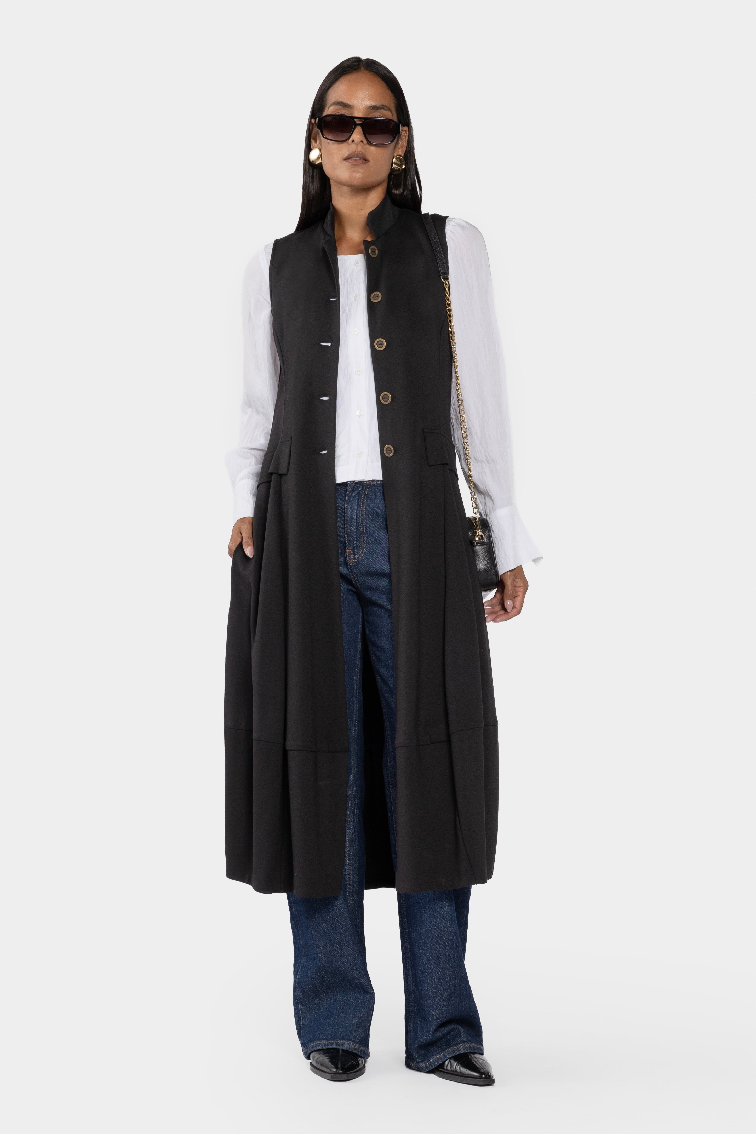 Carla Long Sleeveless Waistcoat