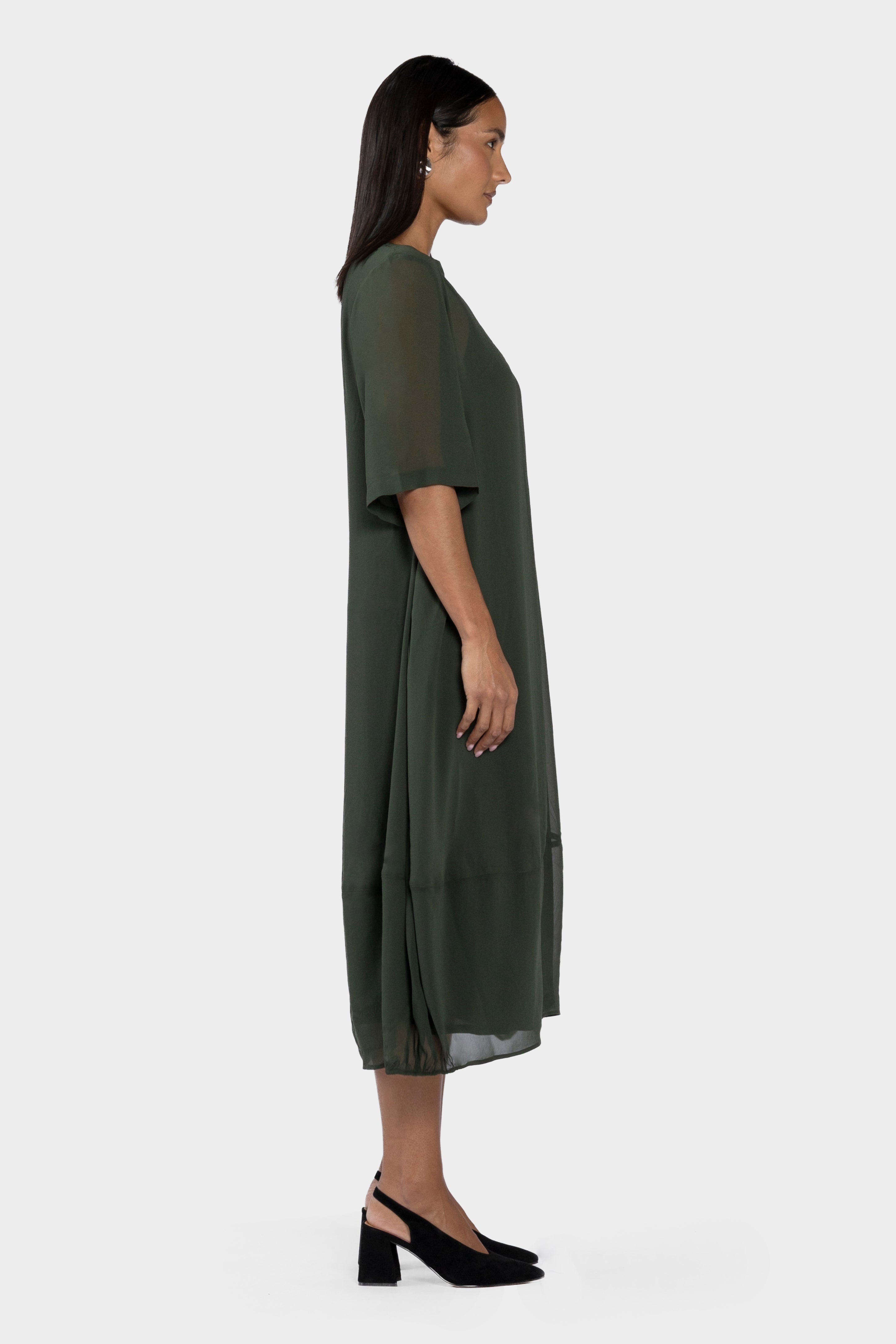 Maison Chiffon Midi Dress