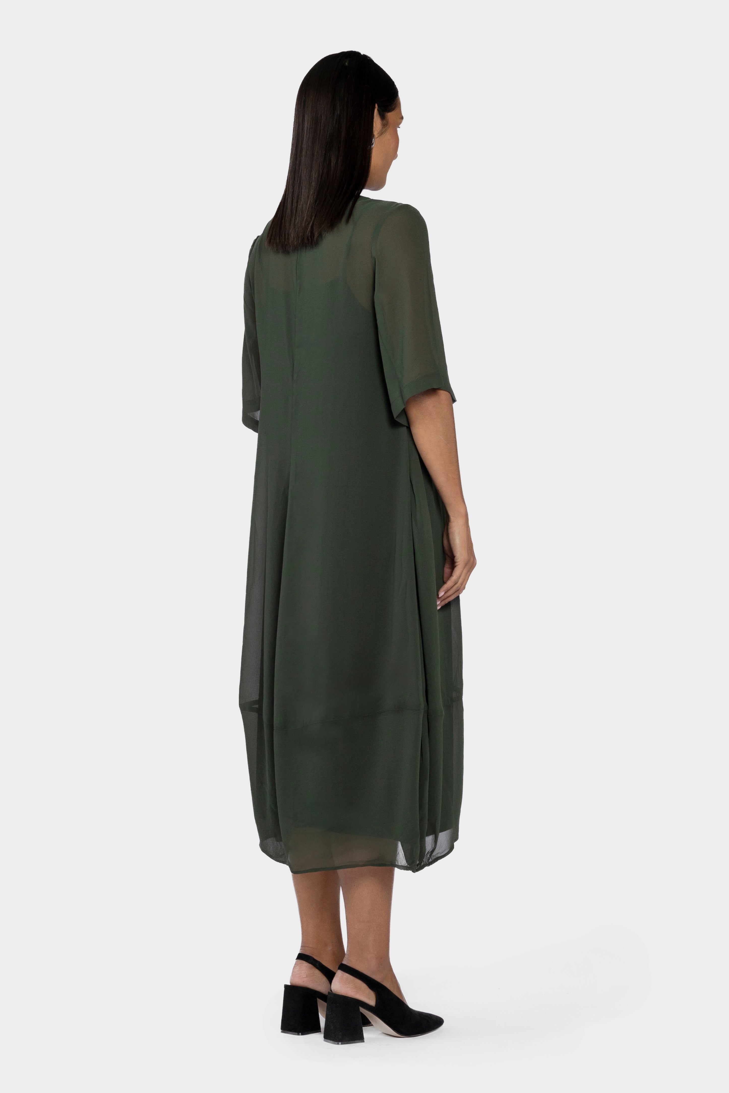 Maison Chiffon Midi Dress
