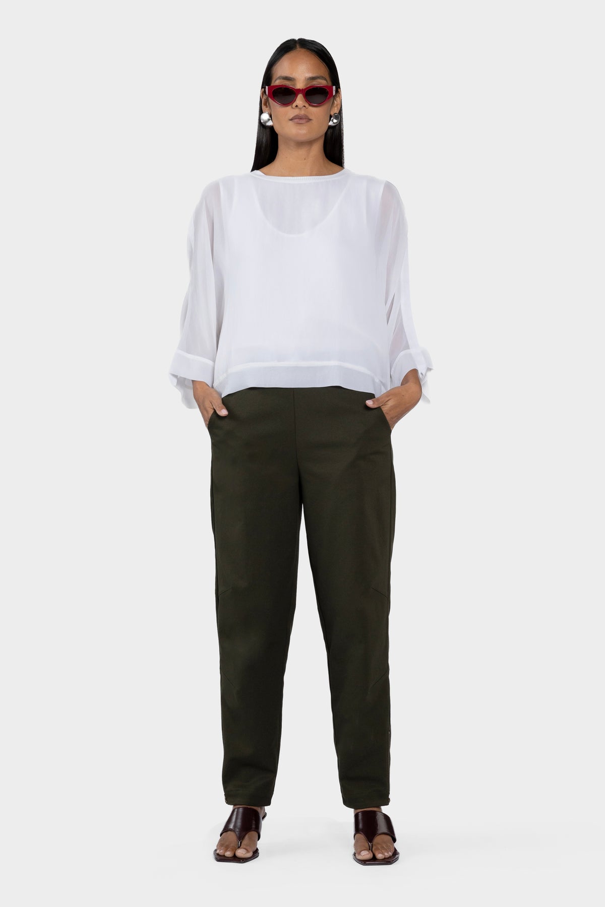 Sandi Batwing Sleeve Chiffon Top