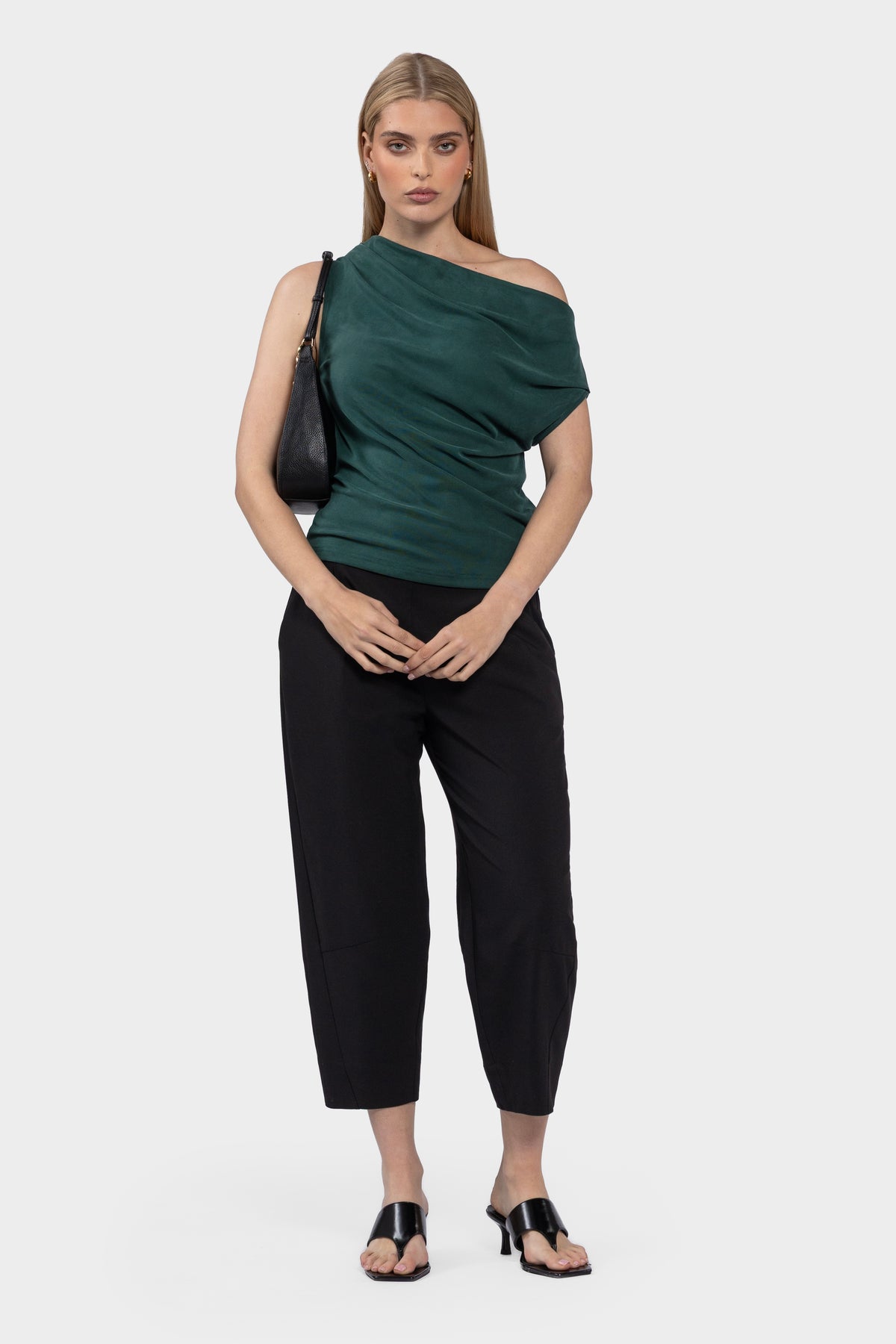 Verdi Asymmetric Knit Top - Emerald