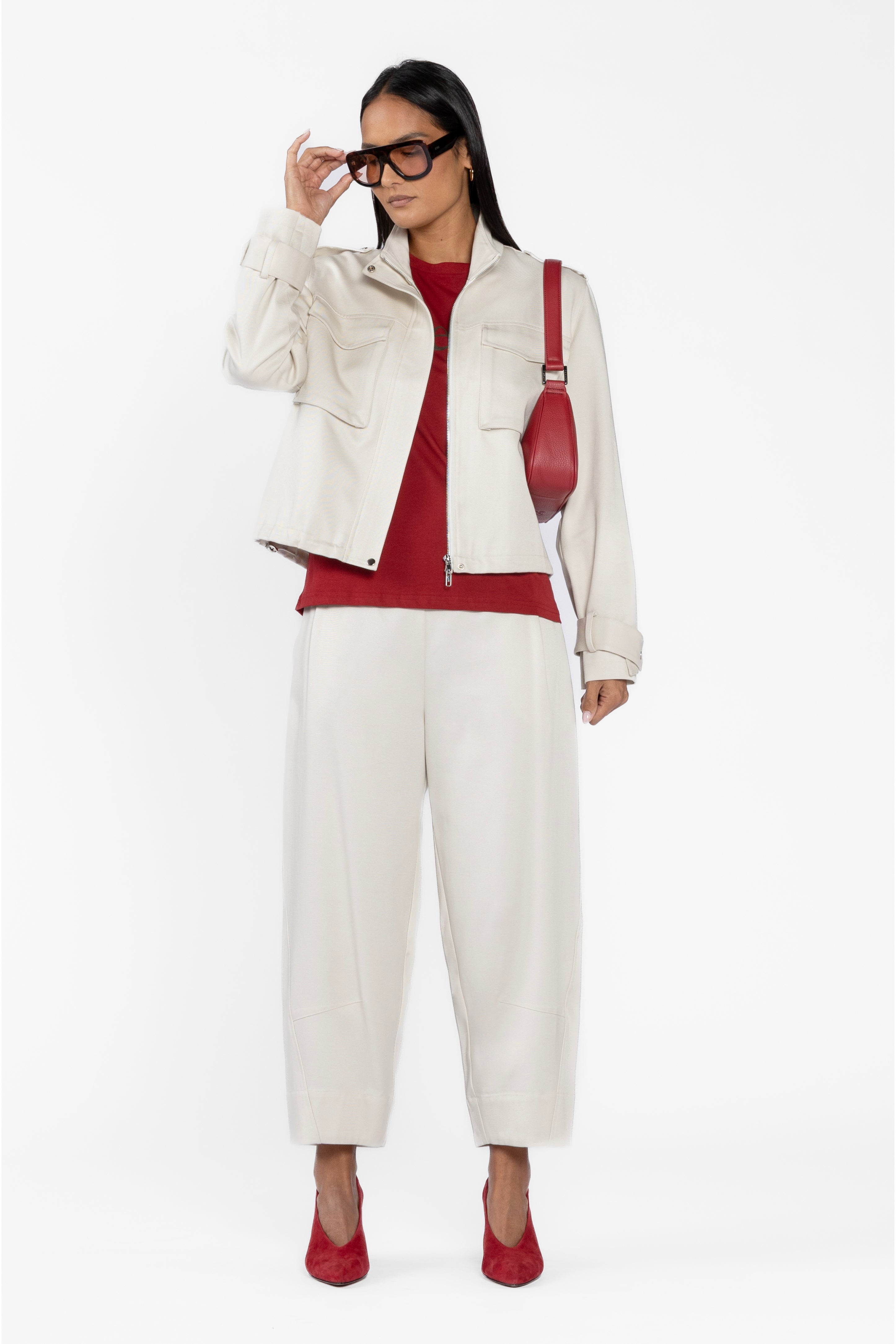 Bella Barrel Leg Cropped Pant