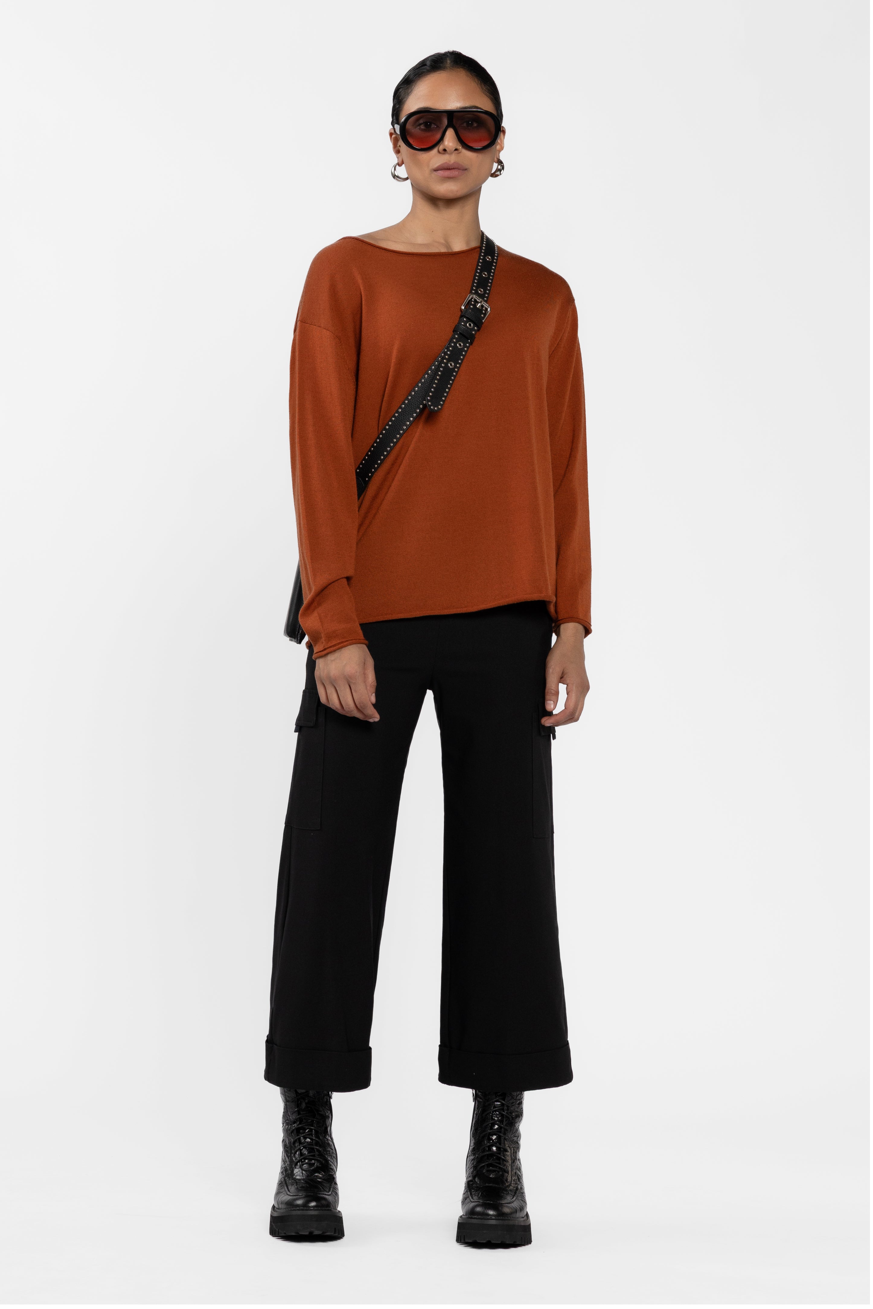Charm Roll Hem Merino Jumper