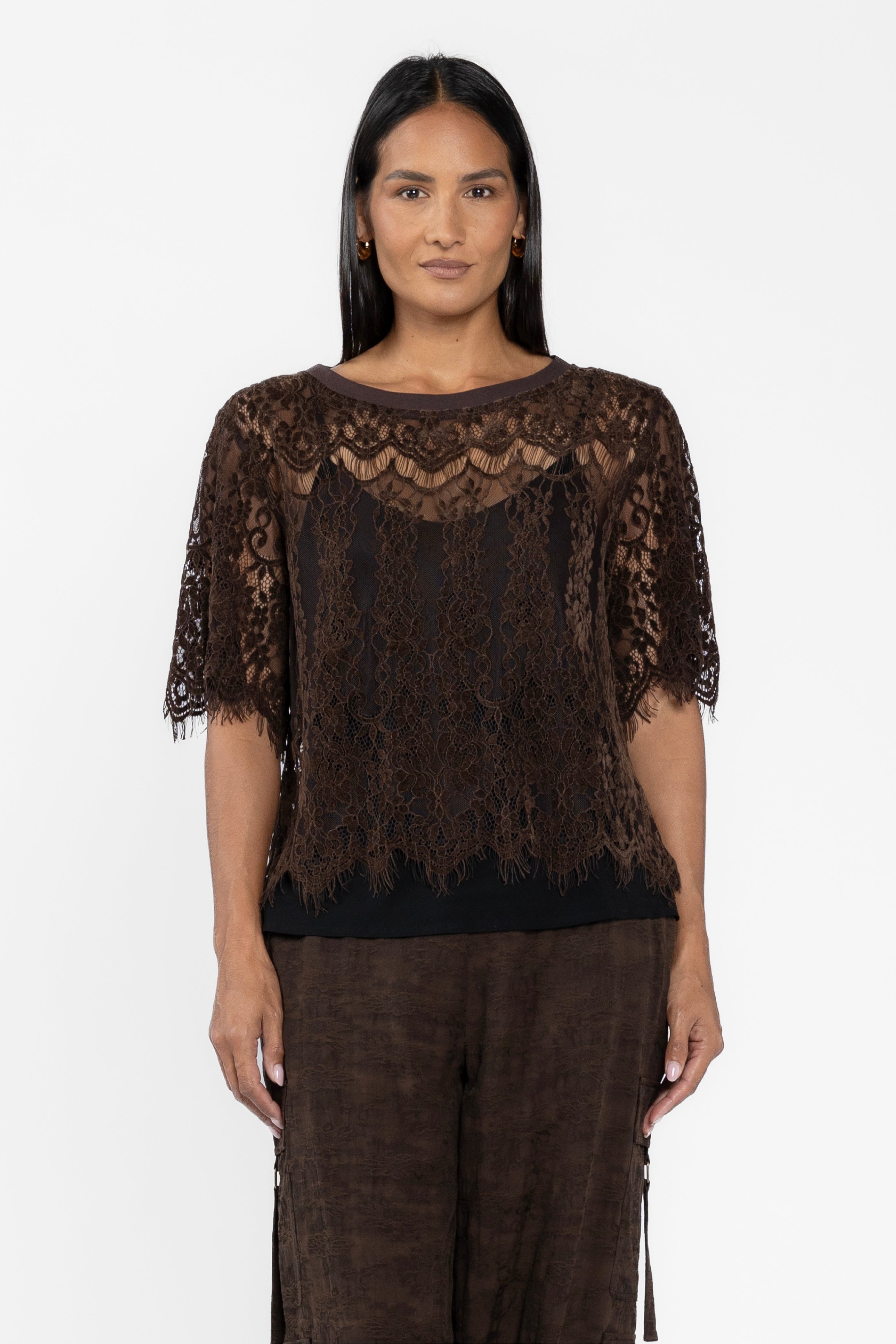 Cilla Short Sleeve Lace Tee