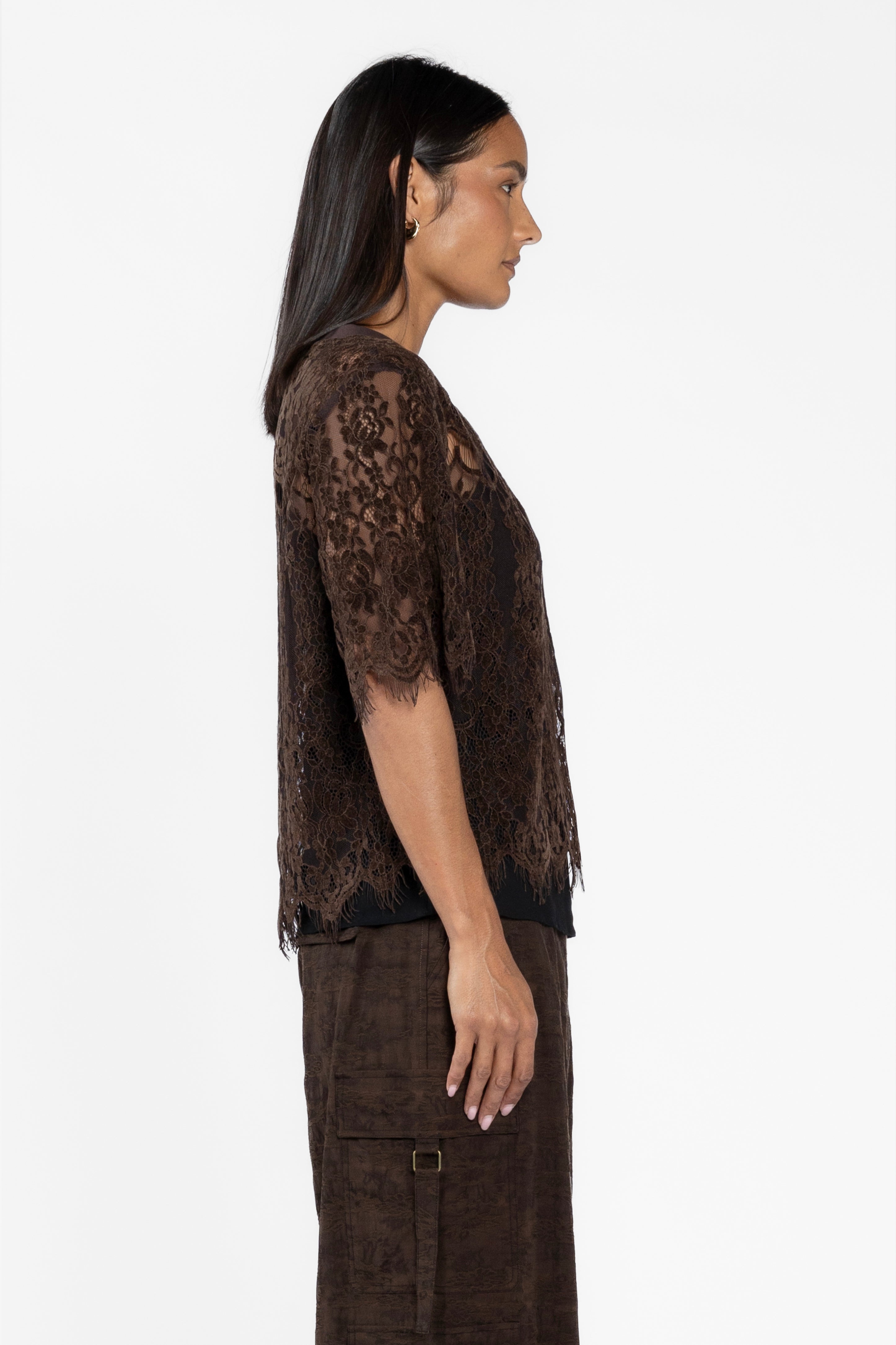 Cilla Short Sleeve Lace Tee