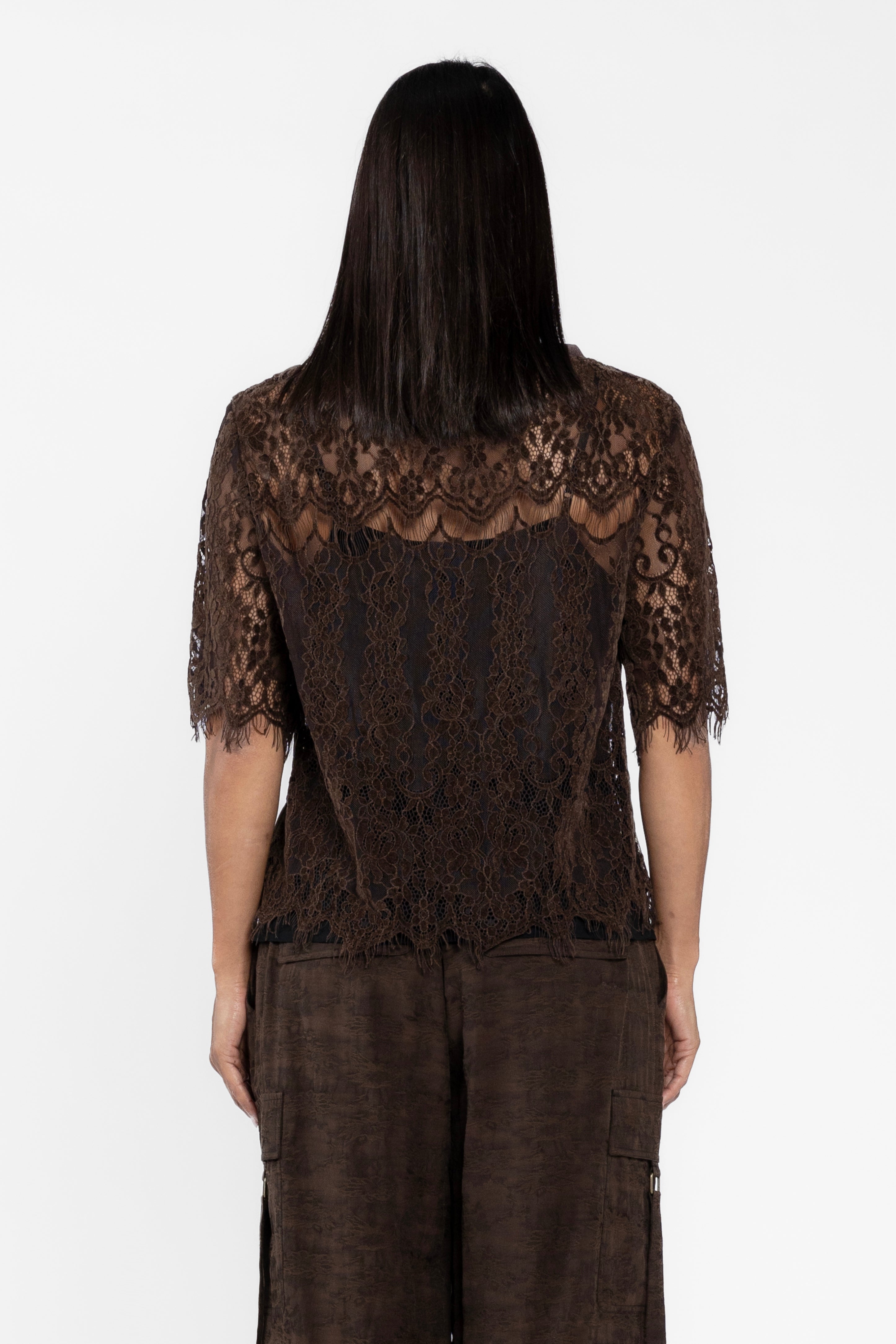 Cilla Short Sleeve Lace Tee