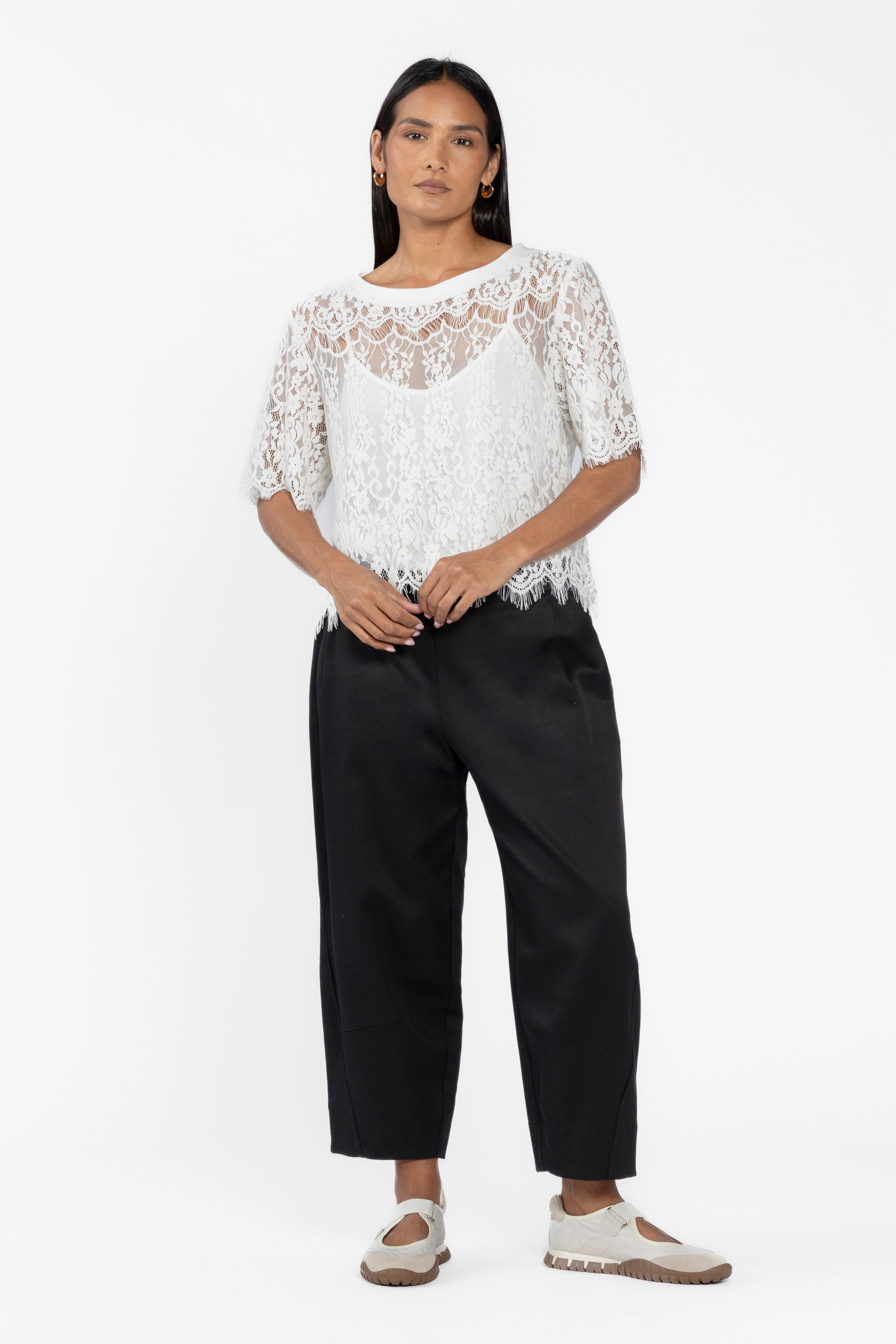 Cilla Short Sleeve Lace Tee