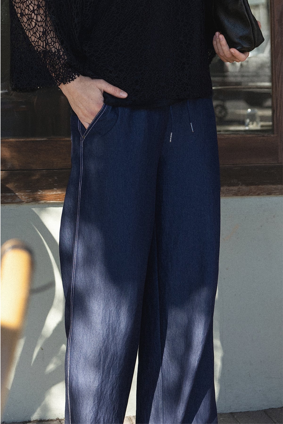 Darcy Wide Leg Denim Look Pant