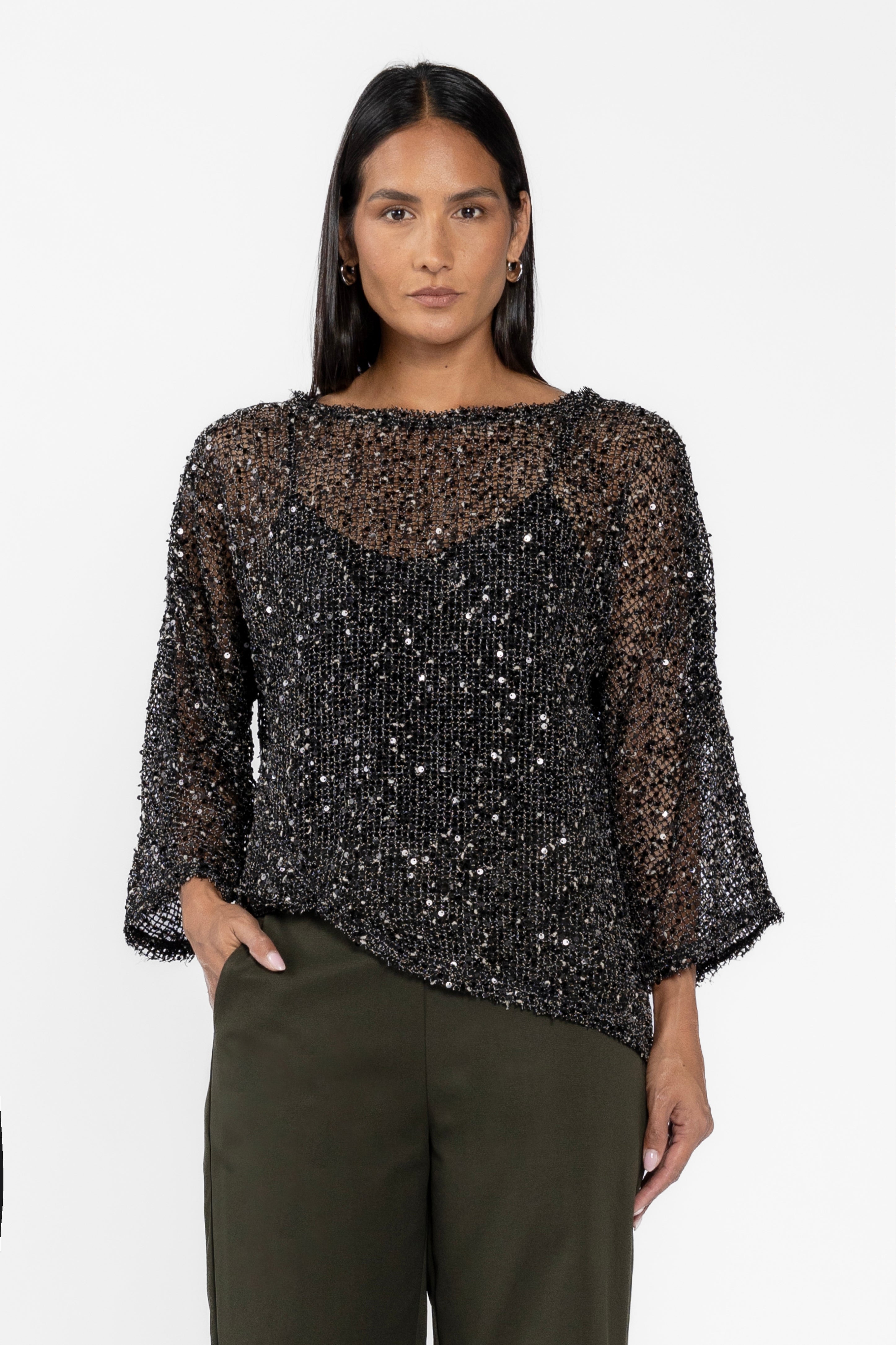 Festival Sequin Mesh Top