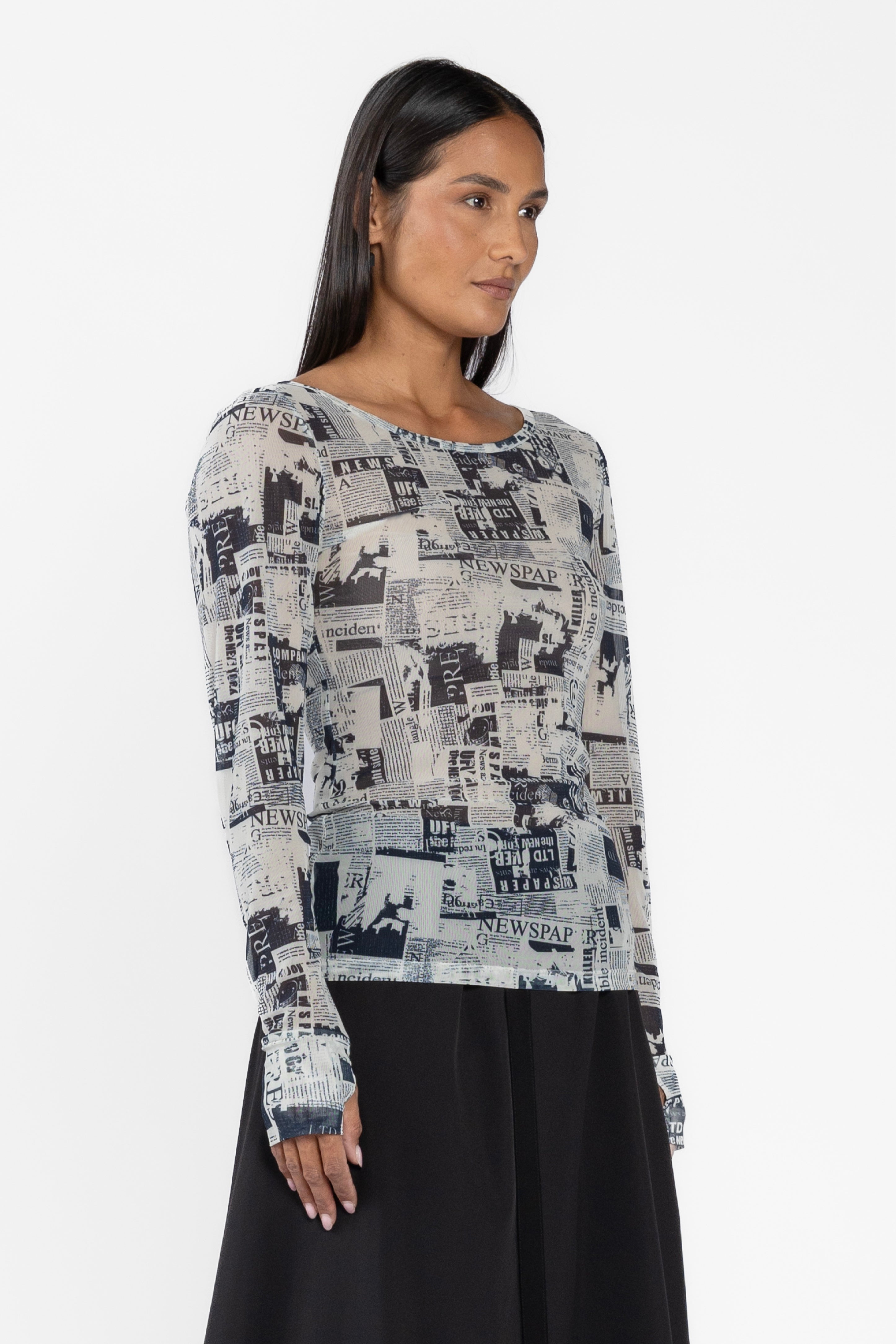 Gazette Long Sleeve Mesh Top