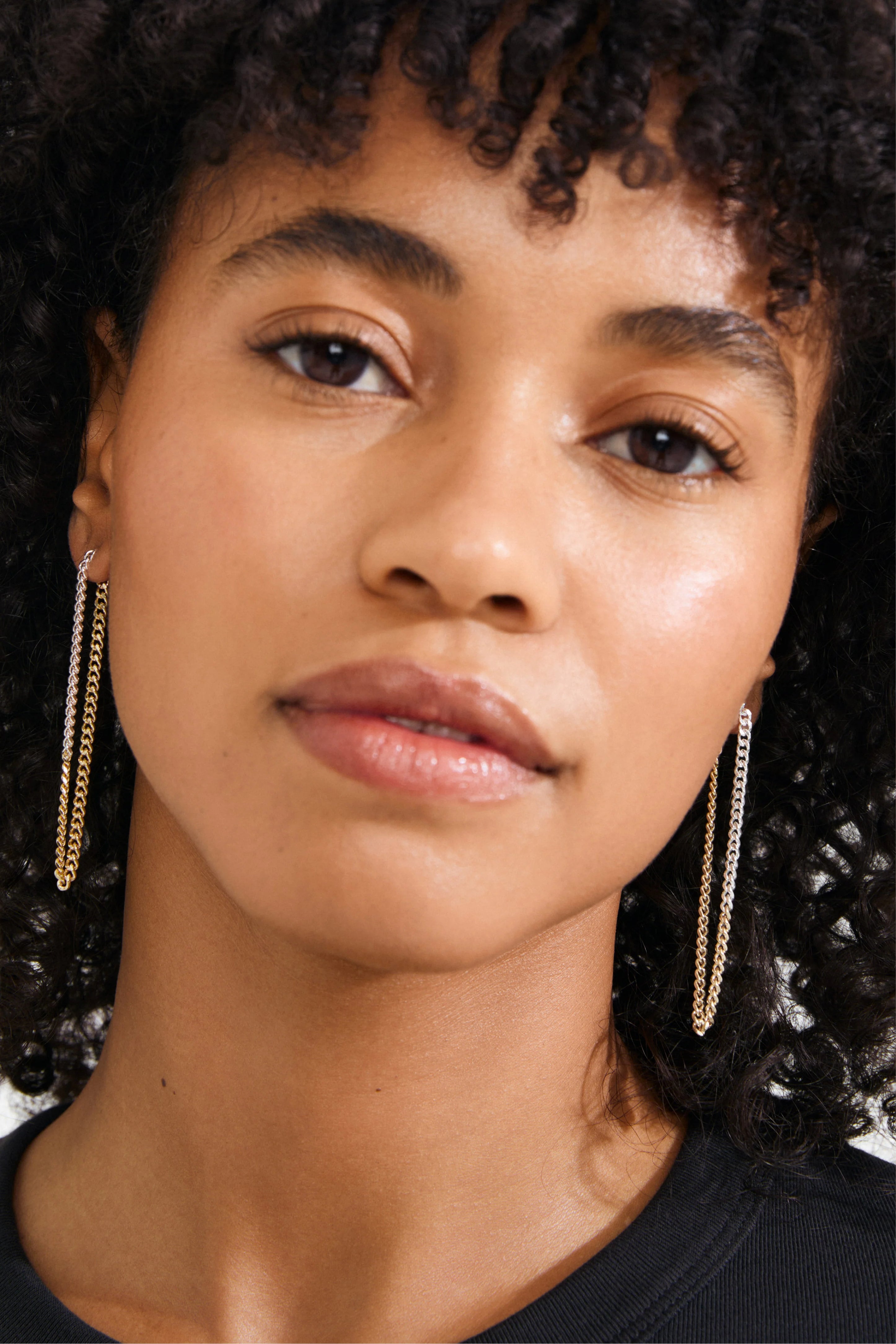 Inner Two-tone Drop Earrings