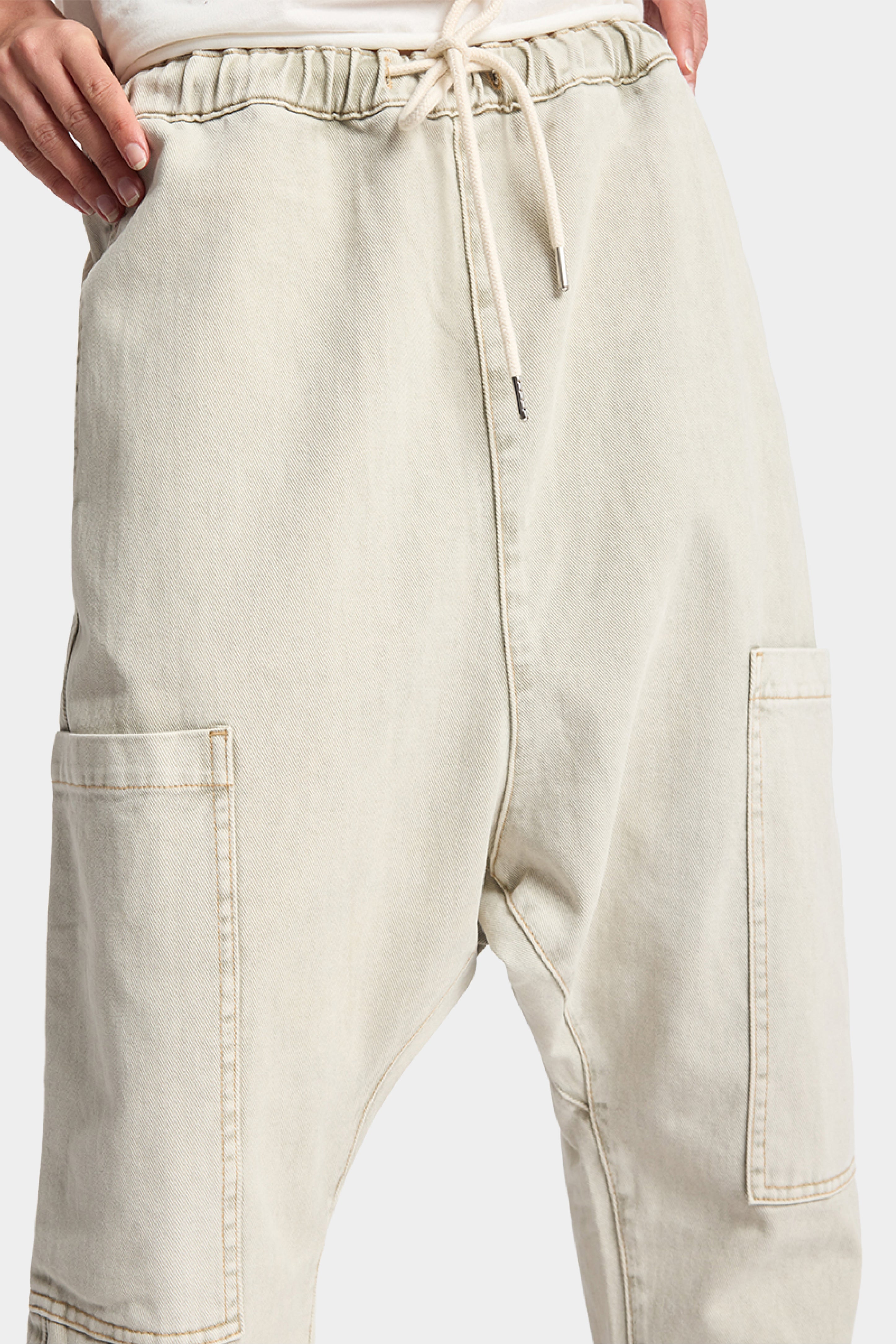 Isla Low Waist Drawstring Harem Denim Jeans