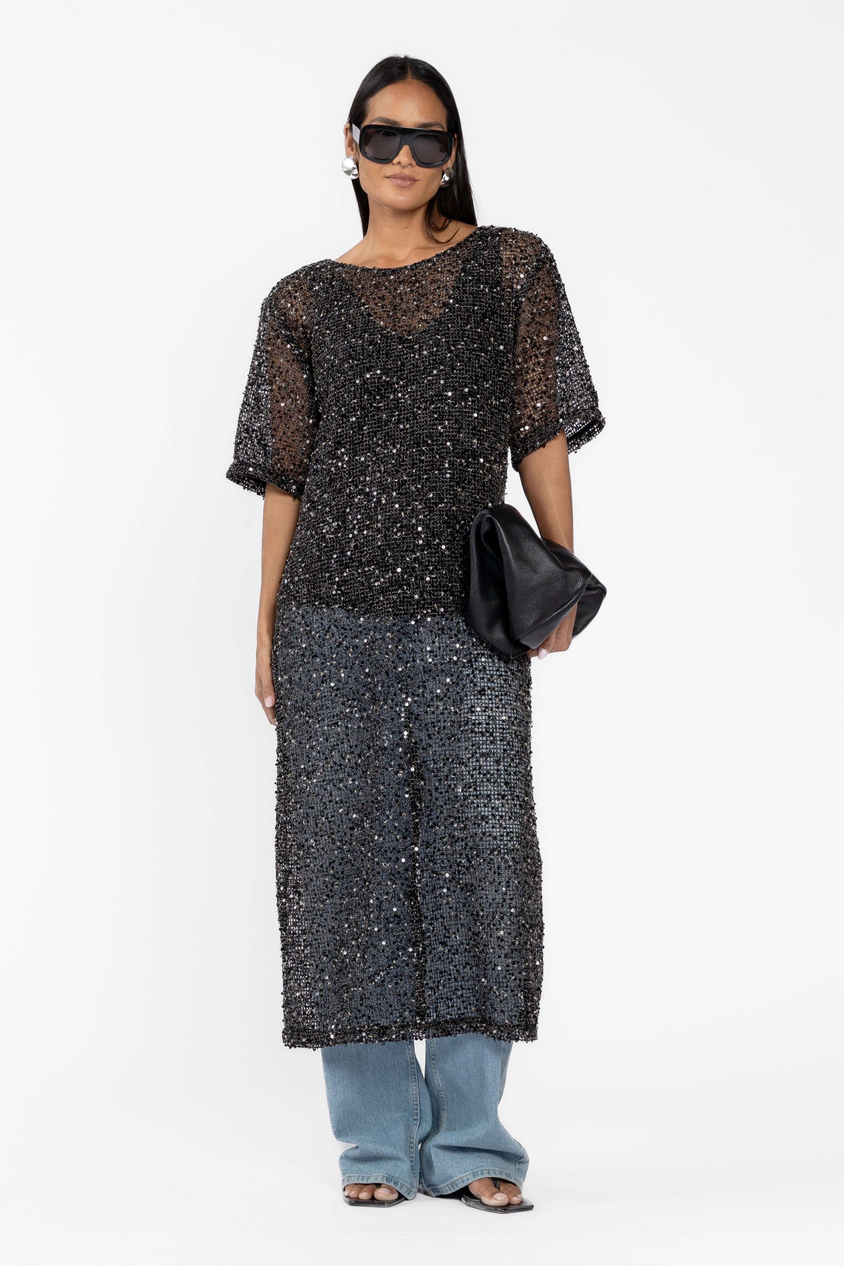 Jemma Mesh Sequin Dress