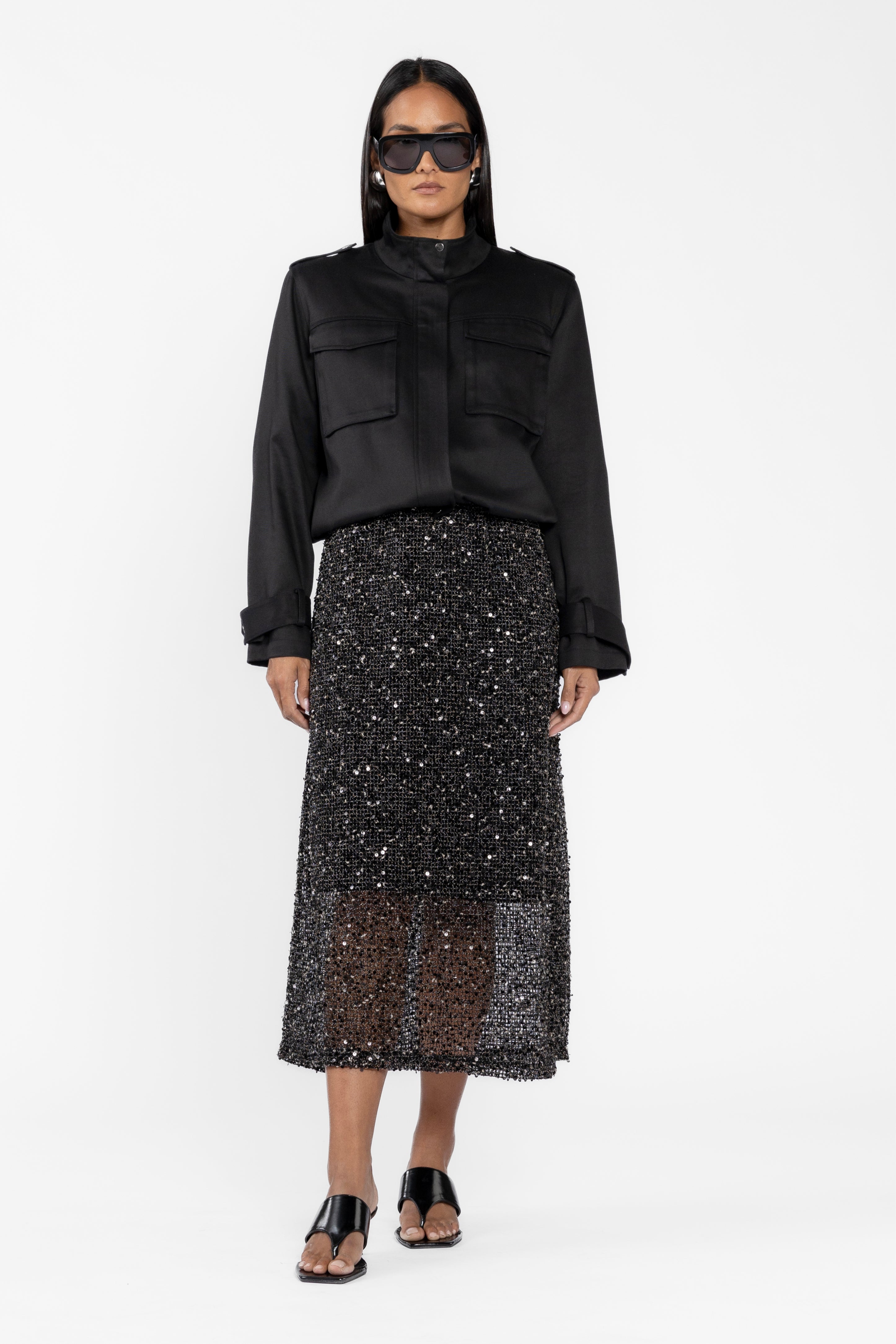 Jemma Mesh Sequin Dress