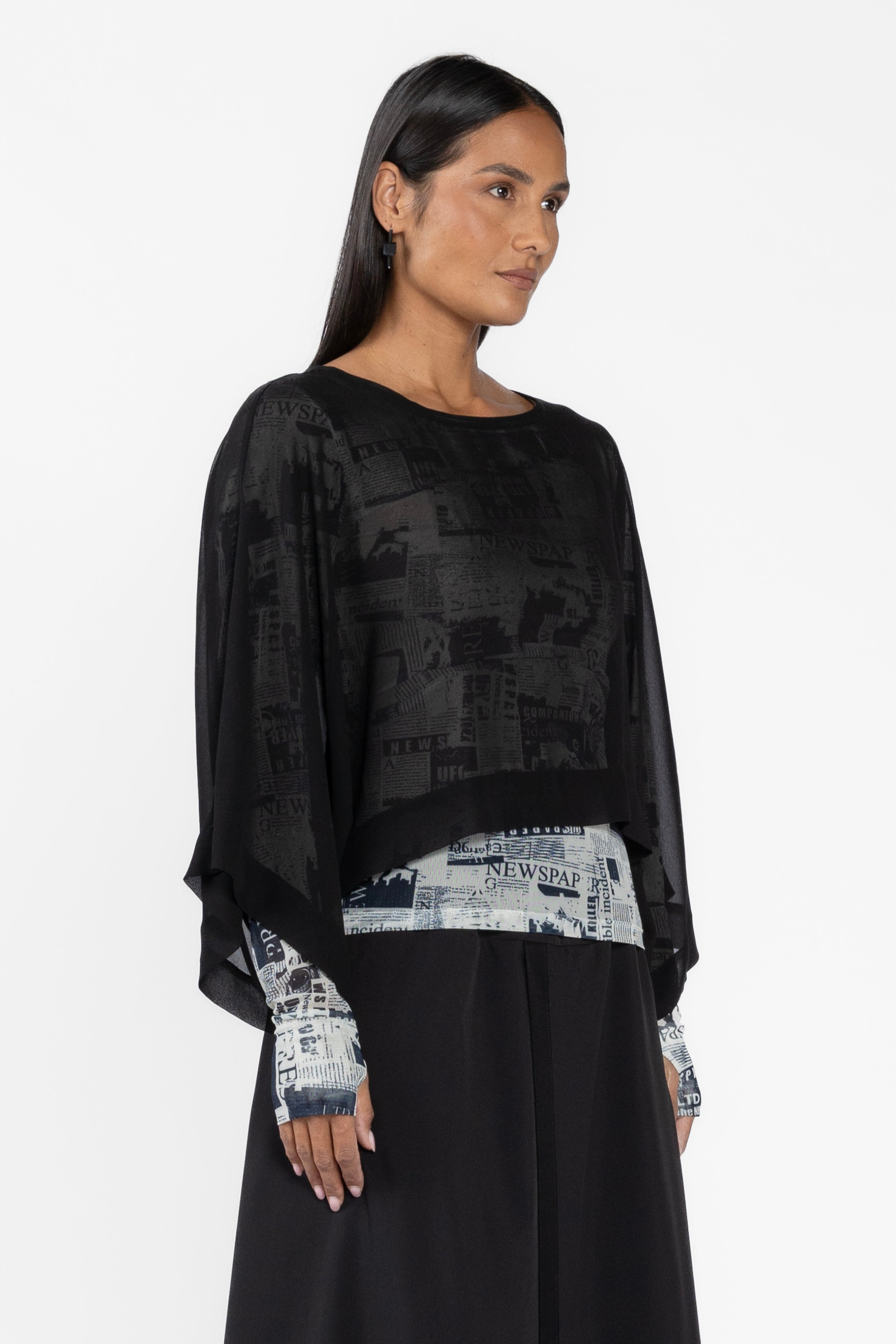Lulu Overlay Batwing Top