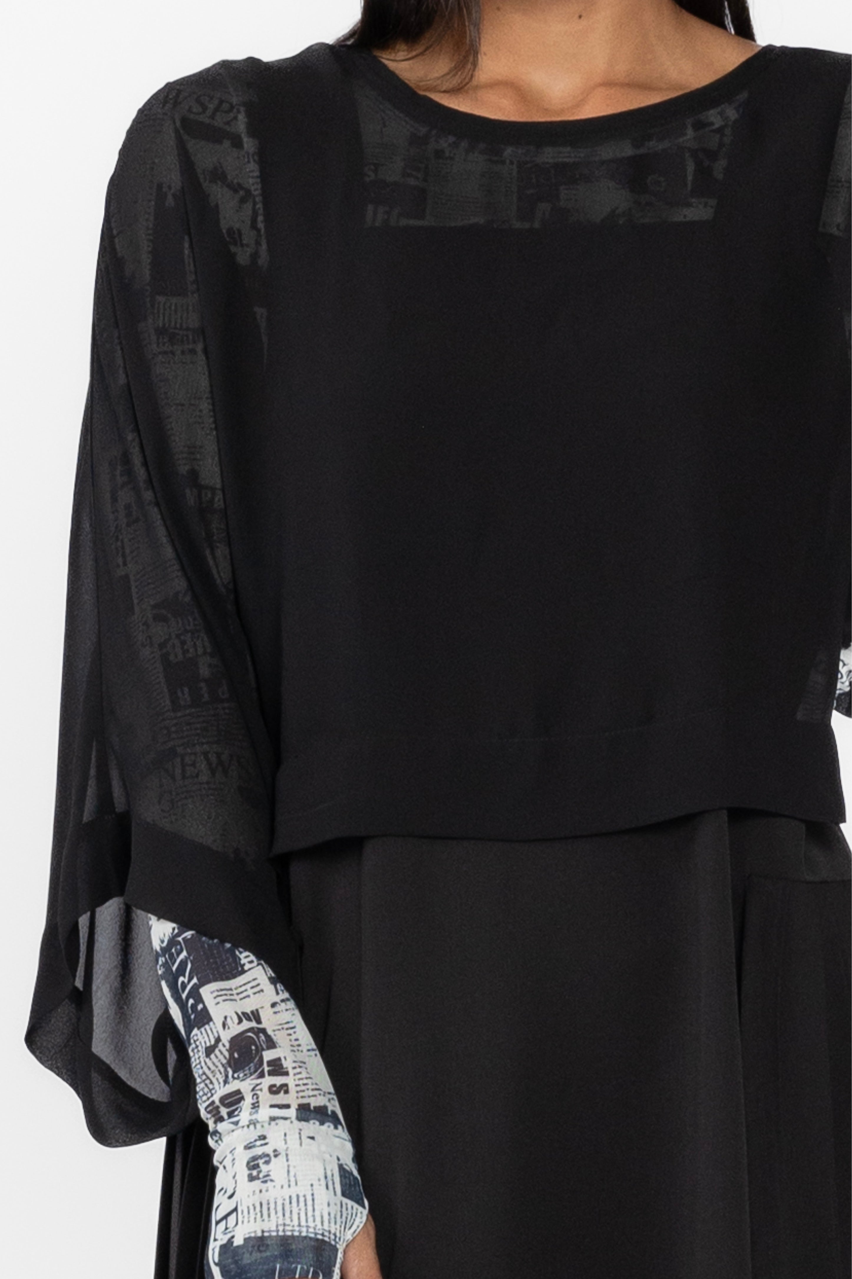 Lulu Overlay Batwing Top