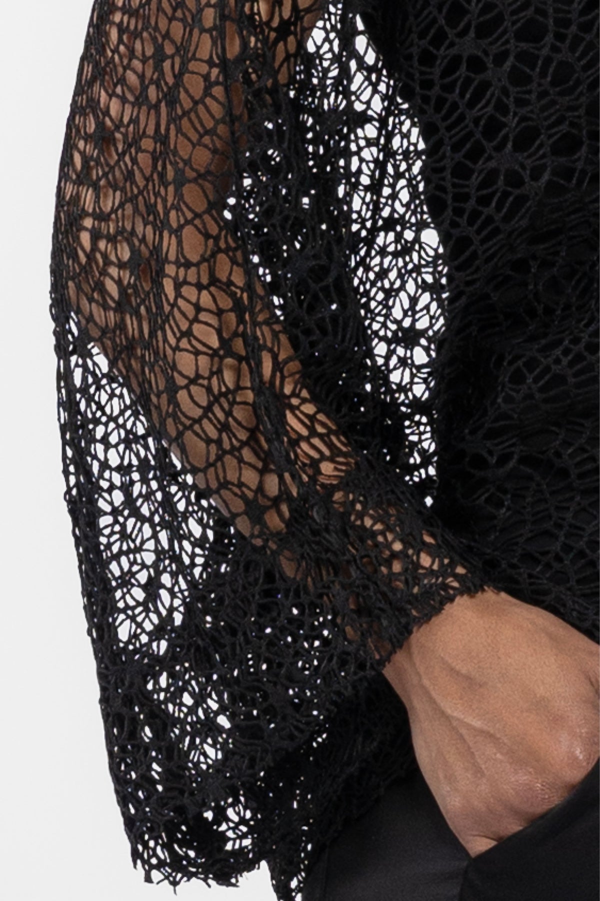 Pearl Mesh Overlay Top