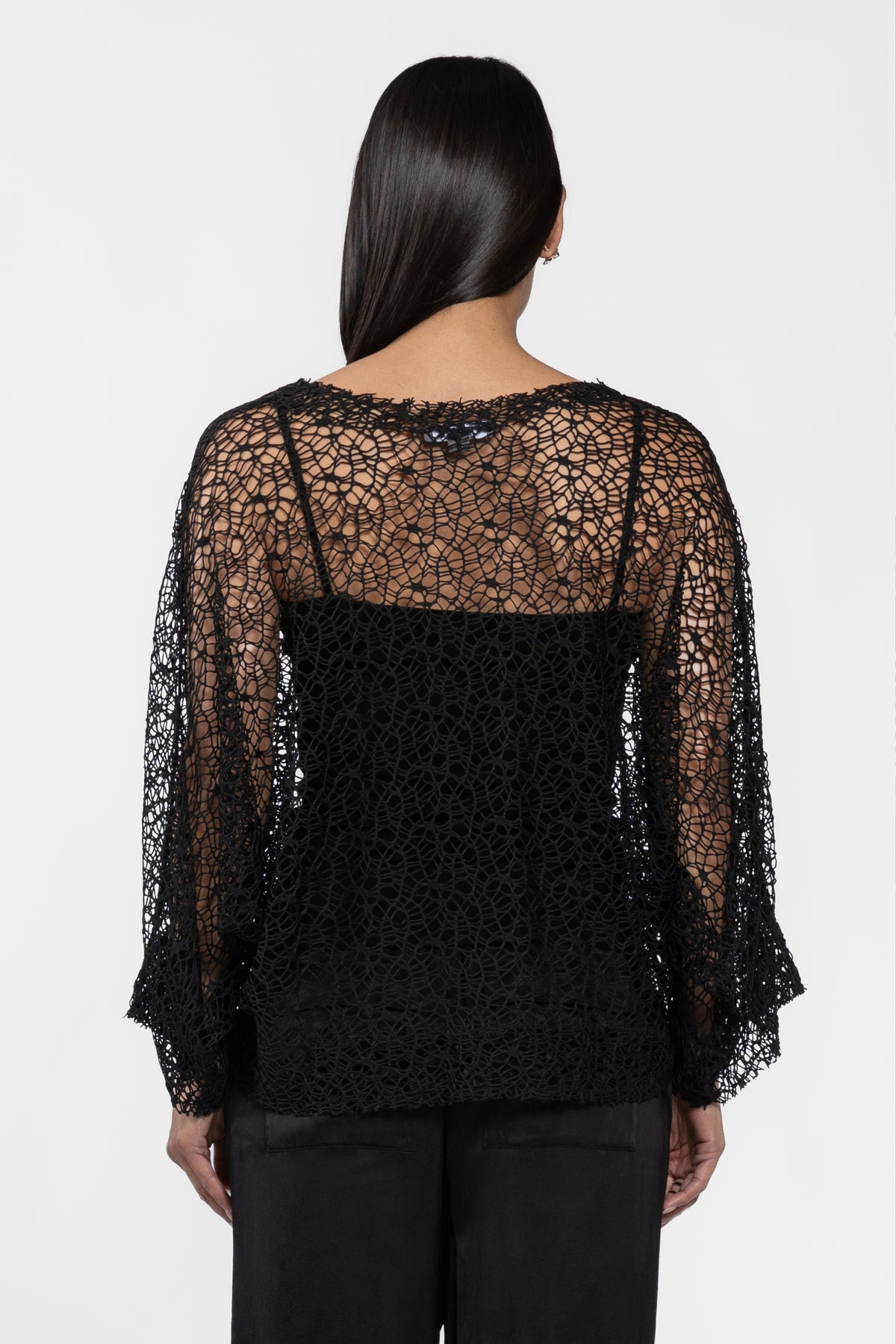 Pearl Mesh Overlay Top