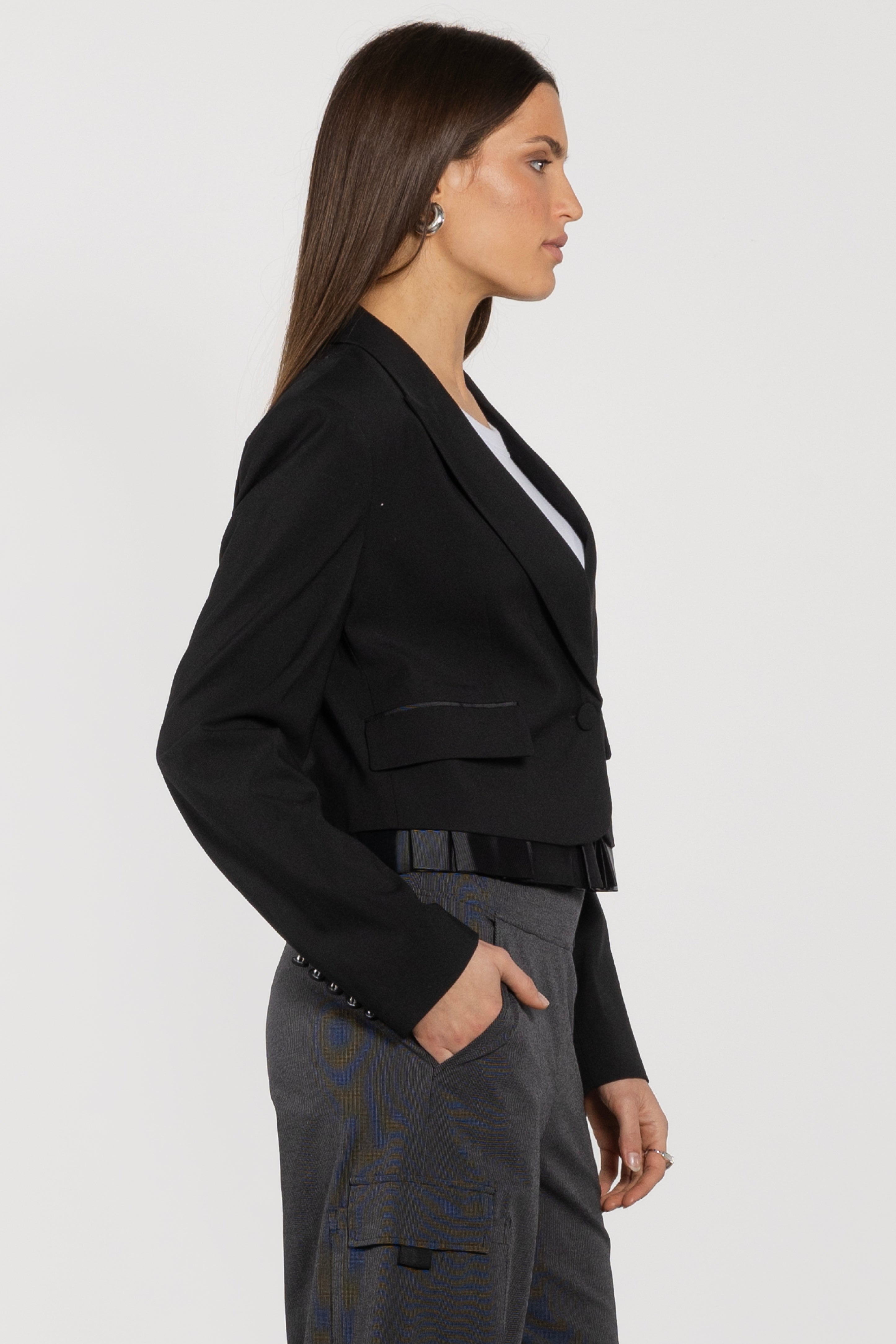Adele Cropped Wool Blazer
