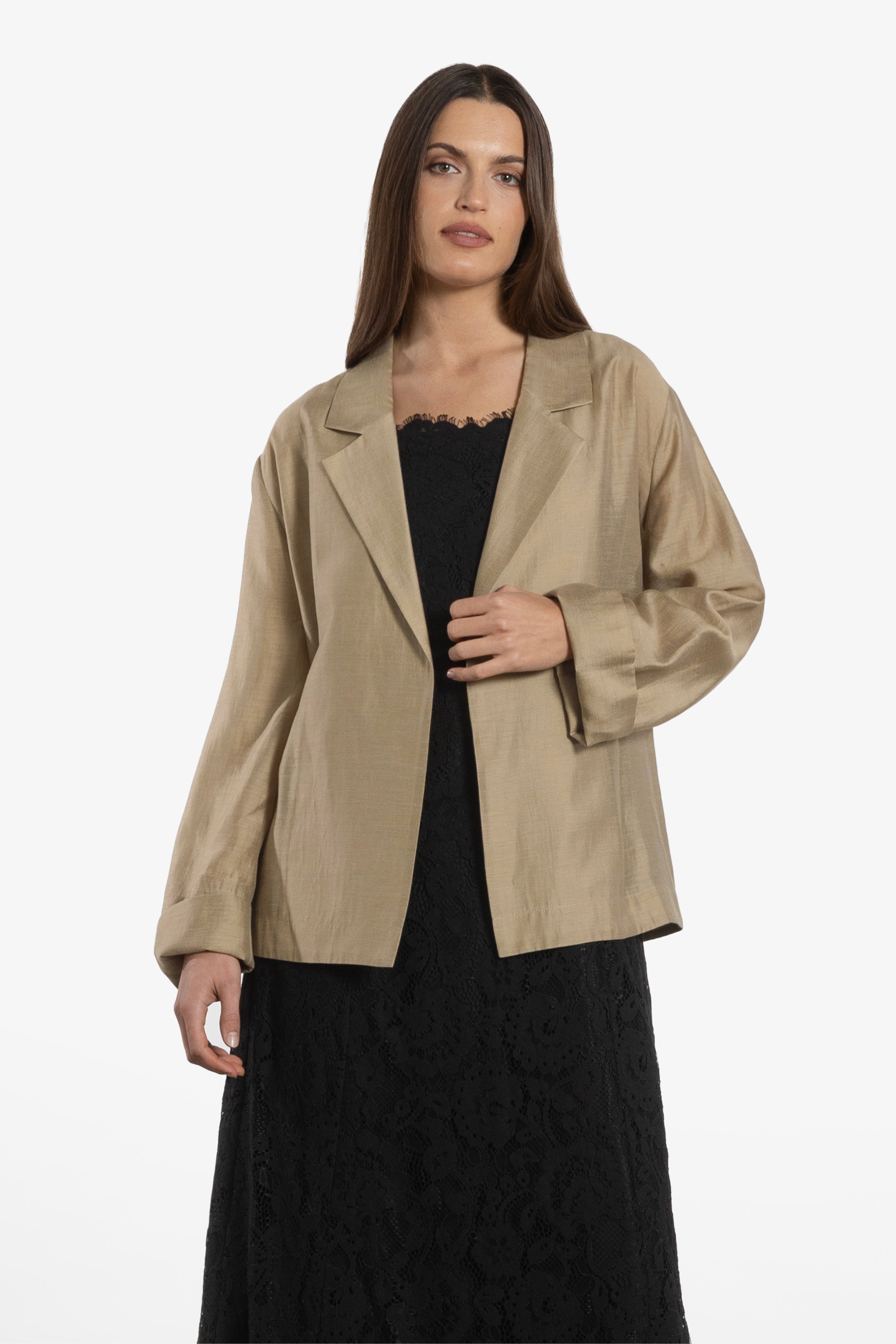 Amaretto Cropped Belted Jacket