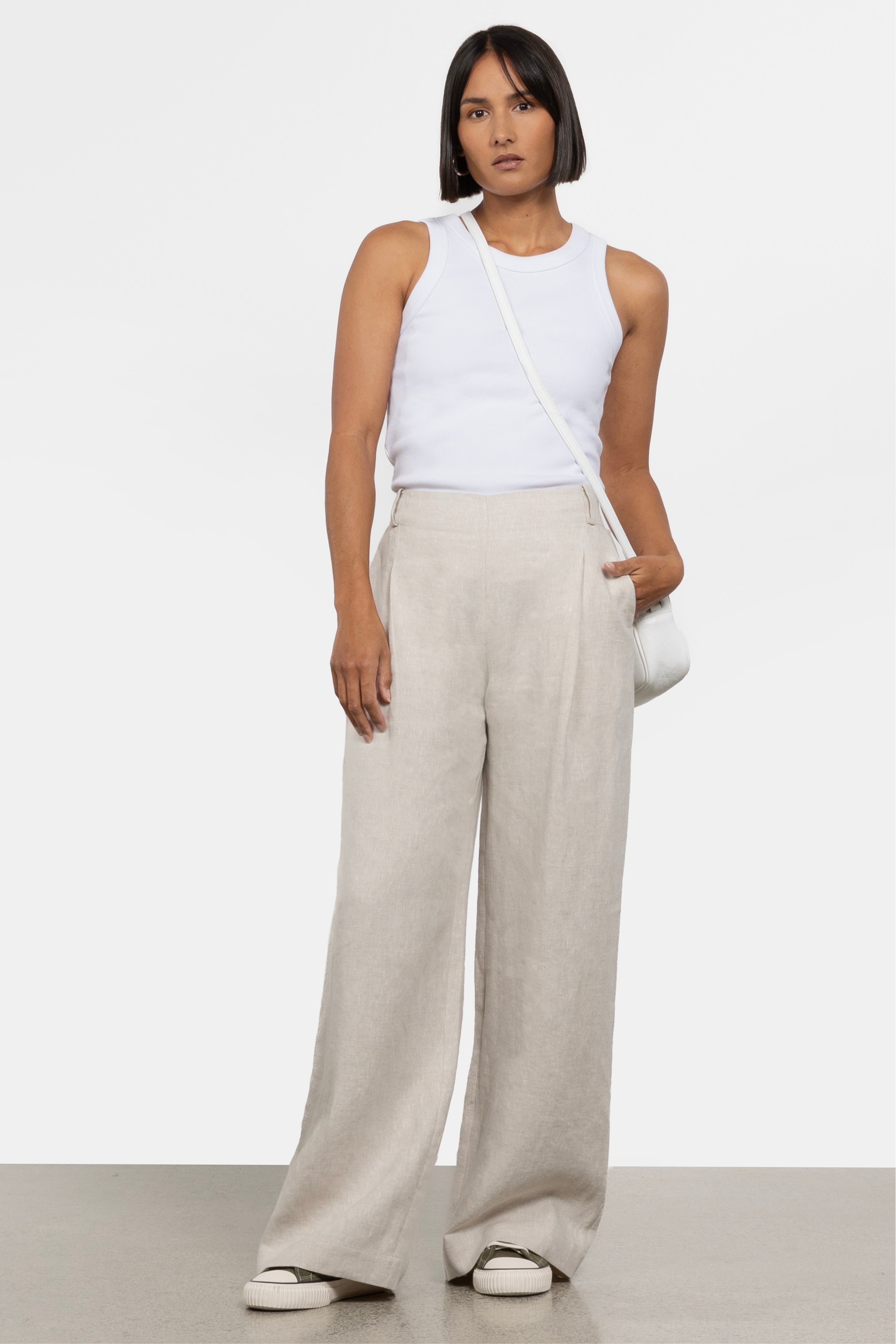 Bonnie Wide Leg Linen Pant