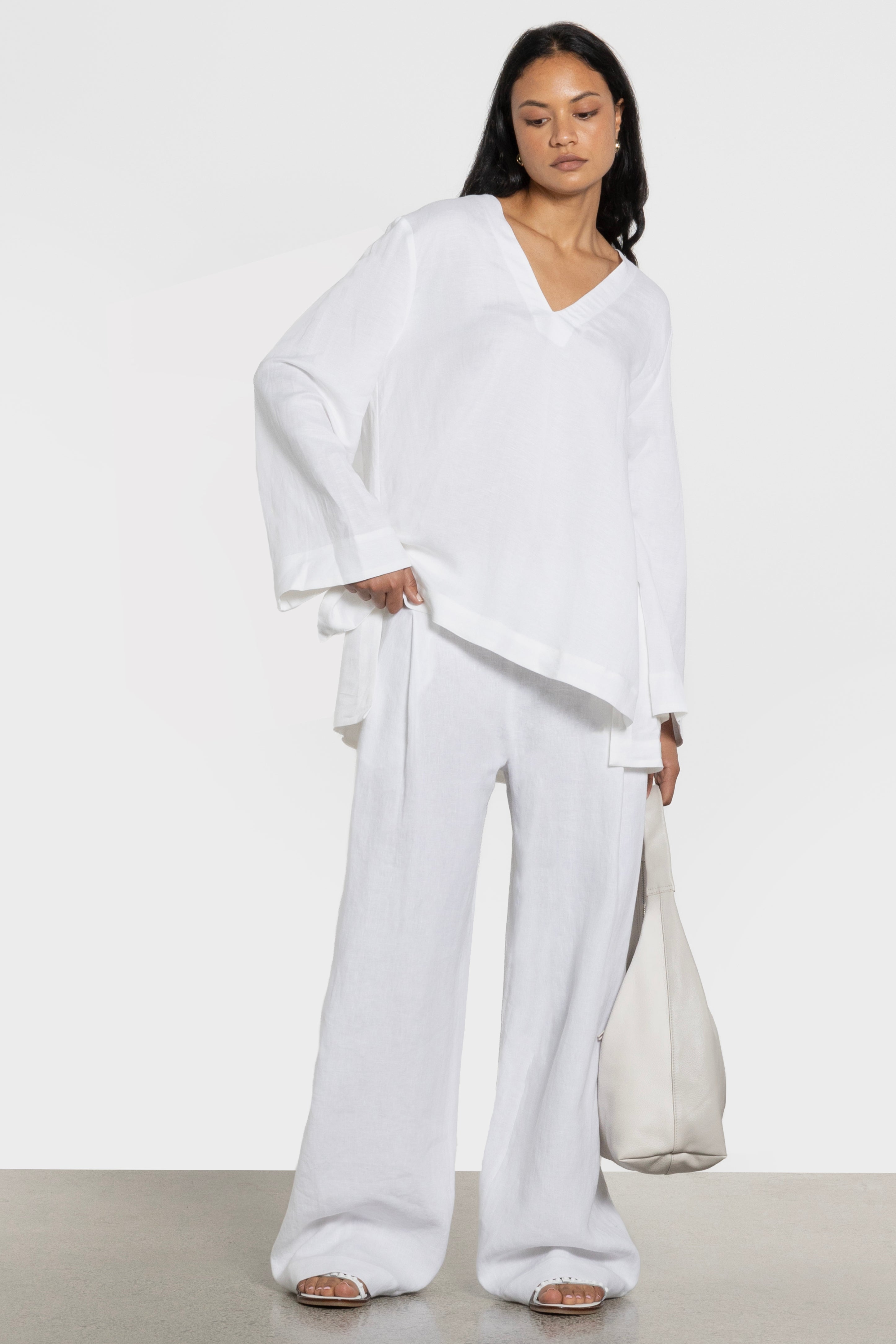 Bonnie Wide Leg Linen Pant