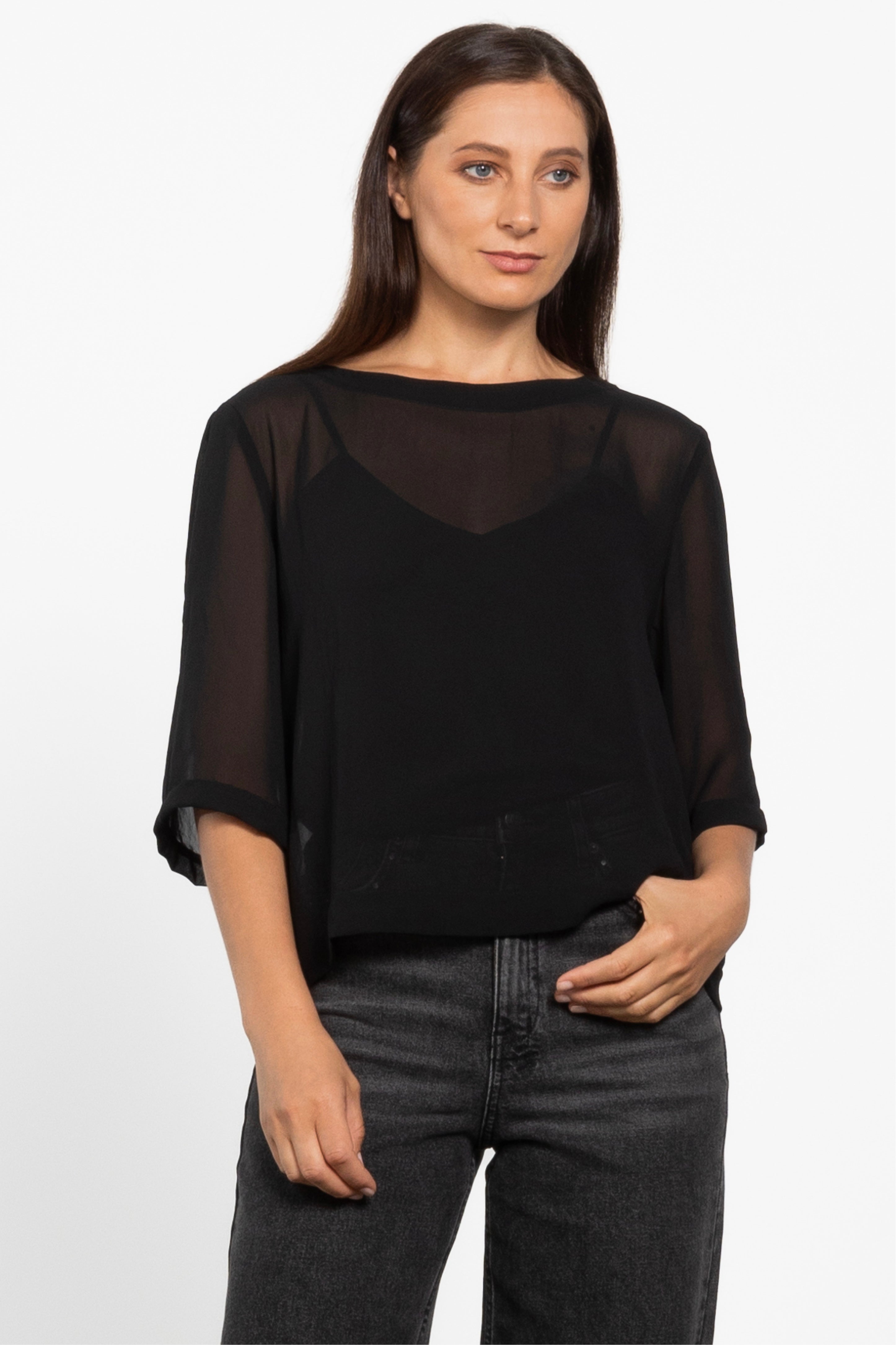 Breeze Boxy Sheer Layering Top