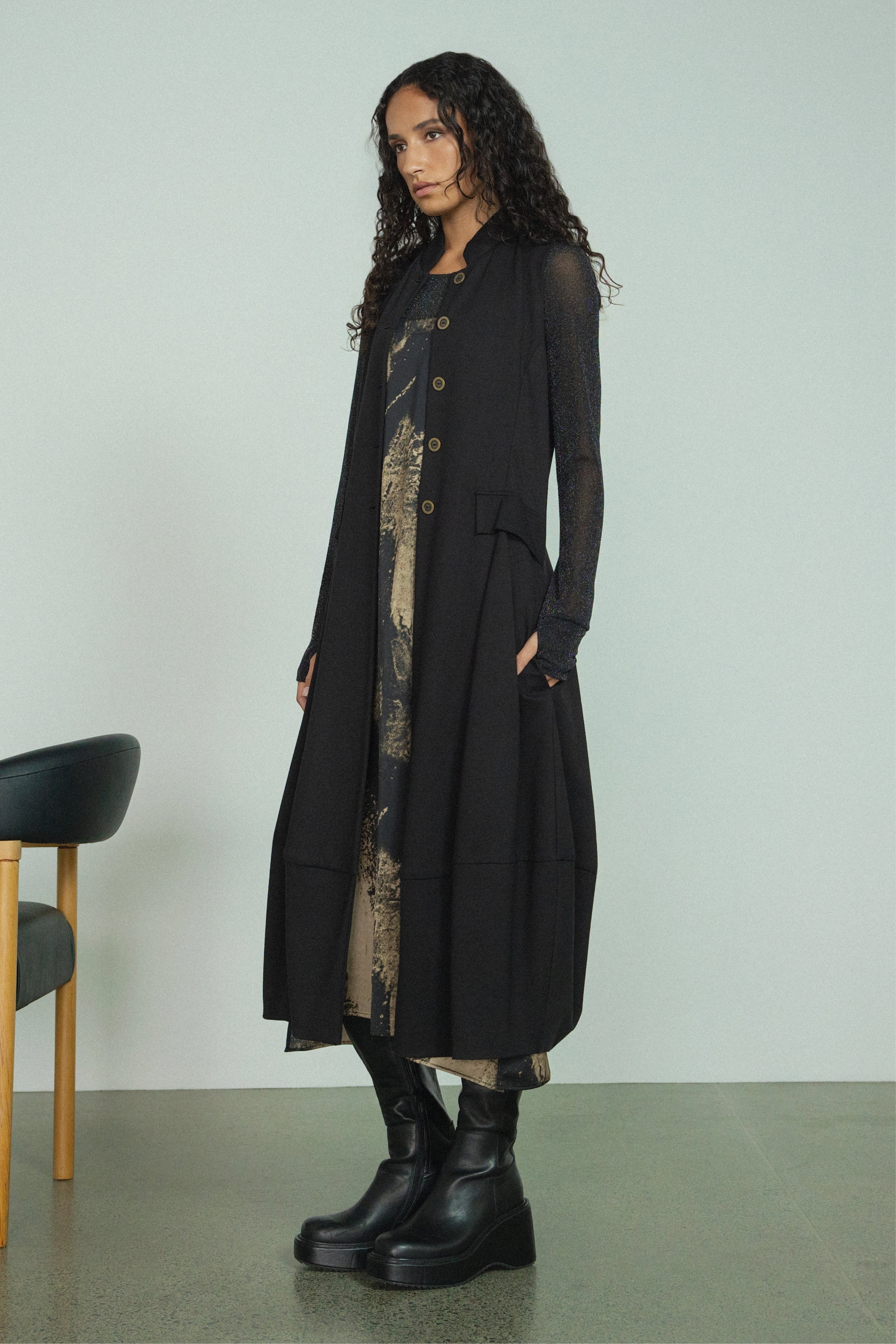 Carla Long Sleeveless Waistcoat
