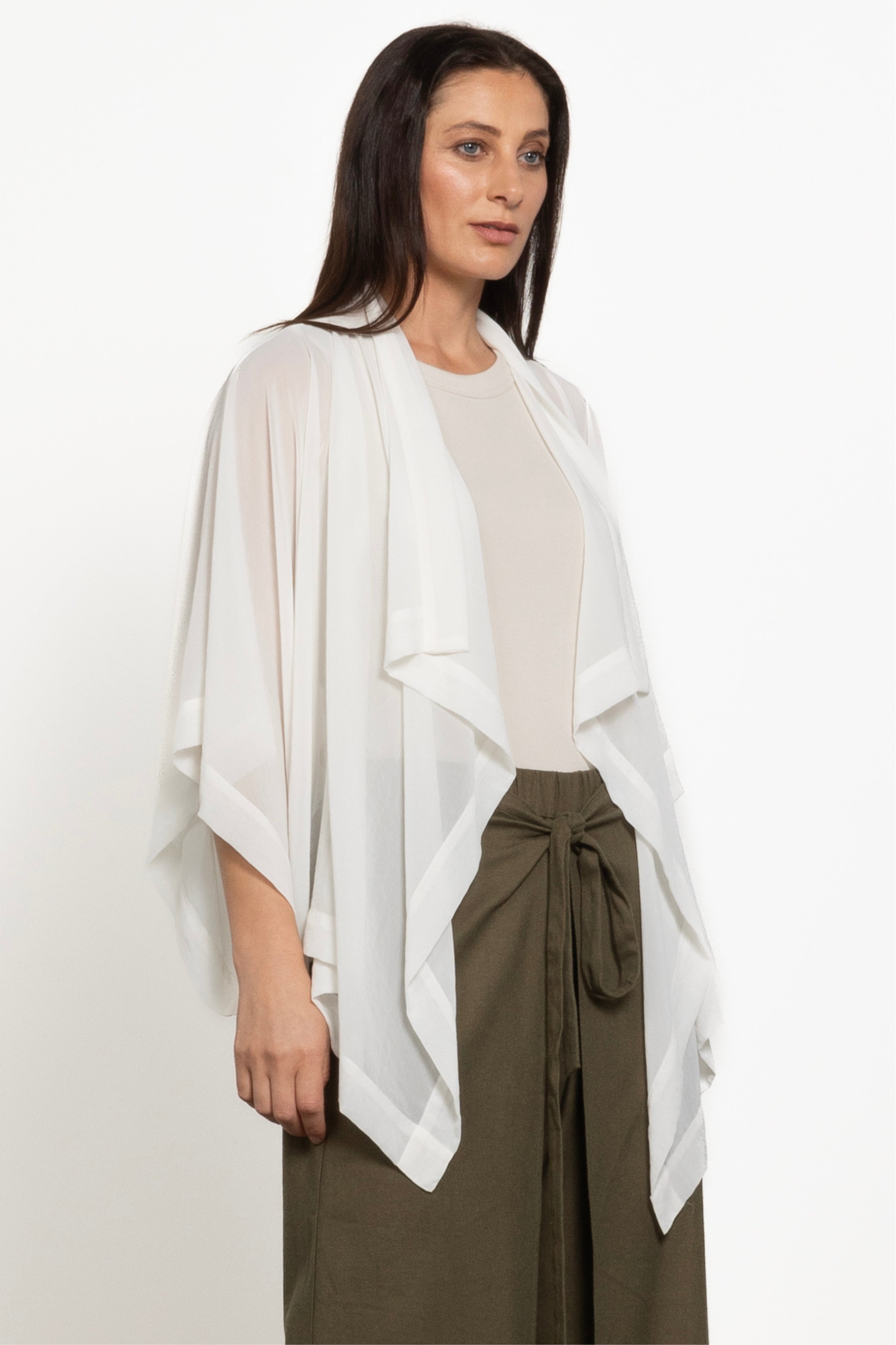Cascade Sheer Short Kimono