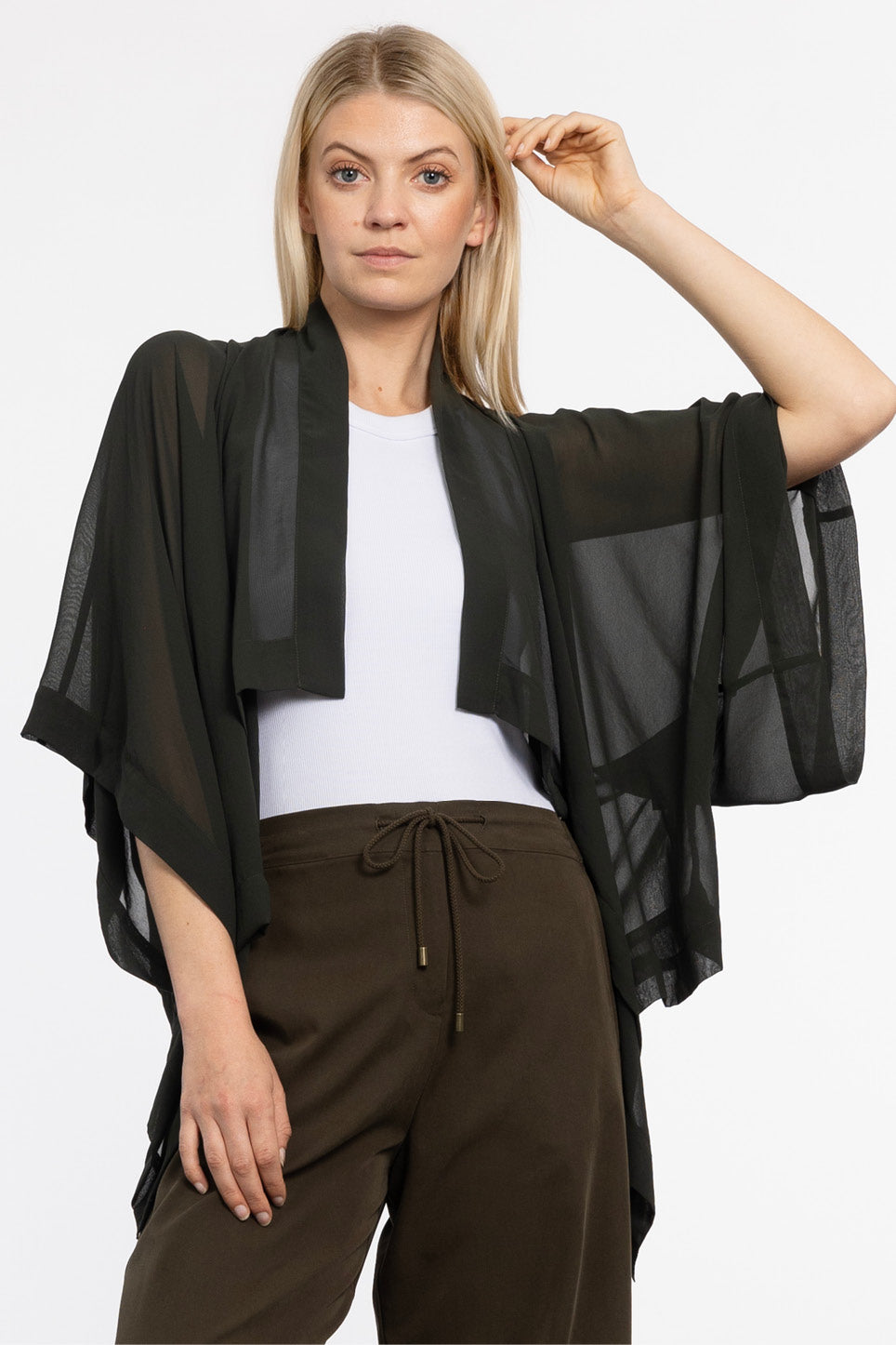 Cascade Sheer Short Kimono