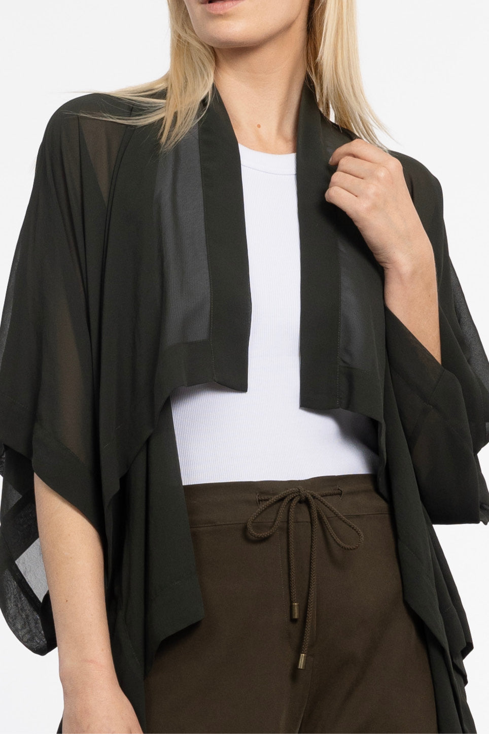Cascade Sheer Short Kimono