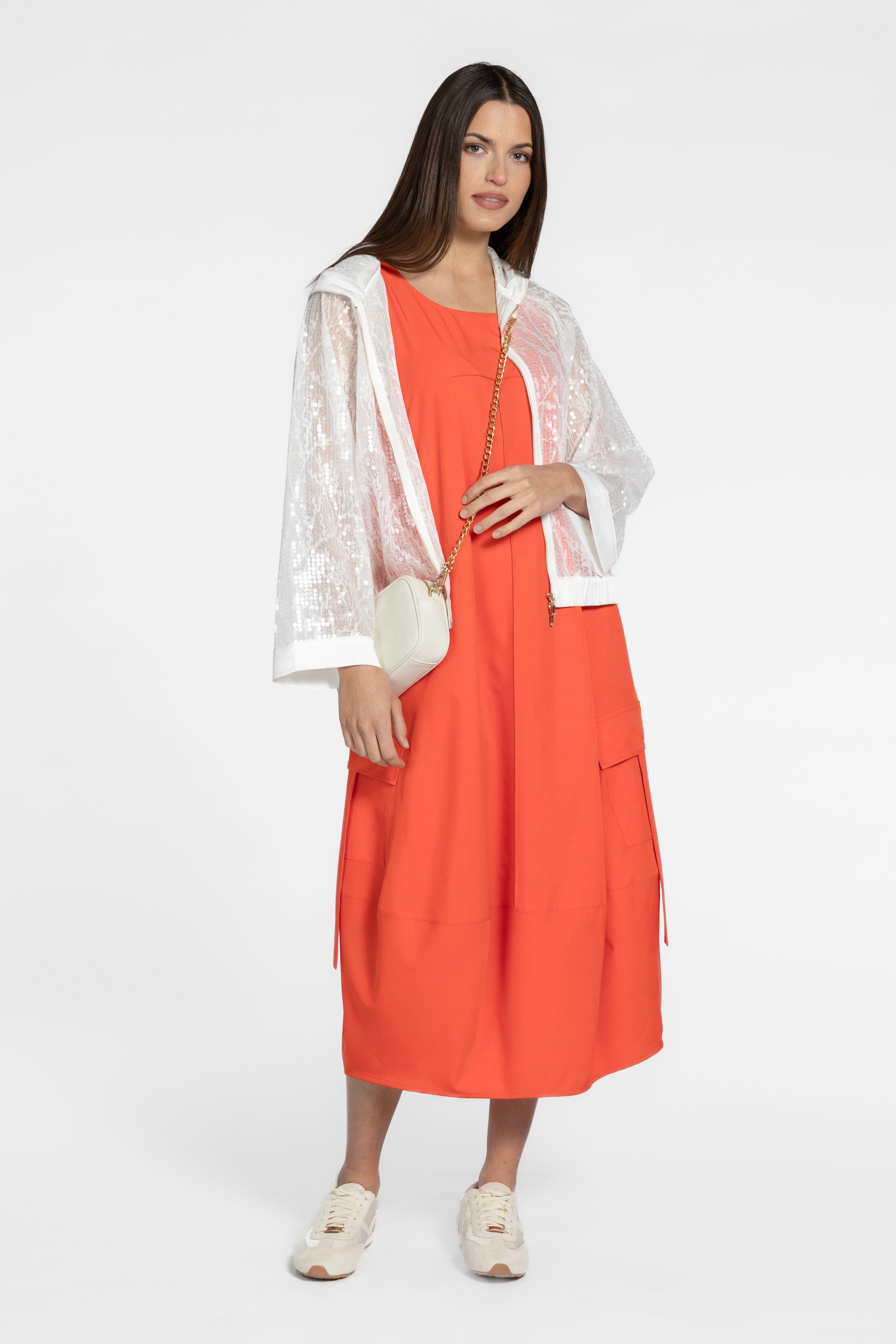 Cassia Sequin Hooded Bomber
