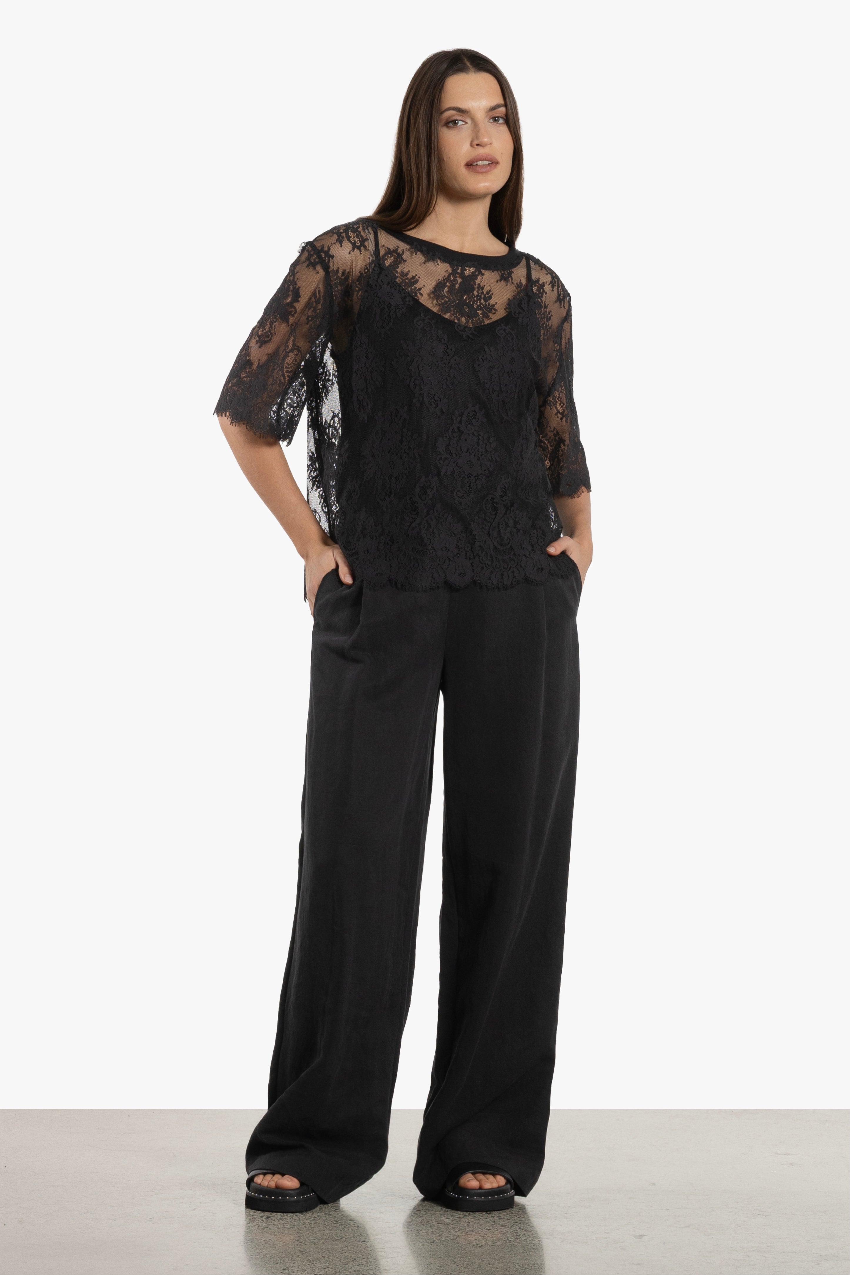 Cilla Scallop Hem Lace Top
