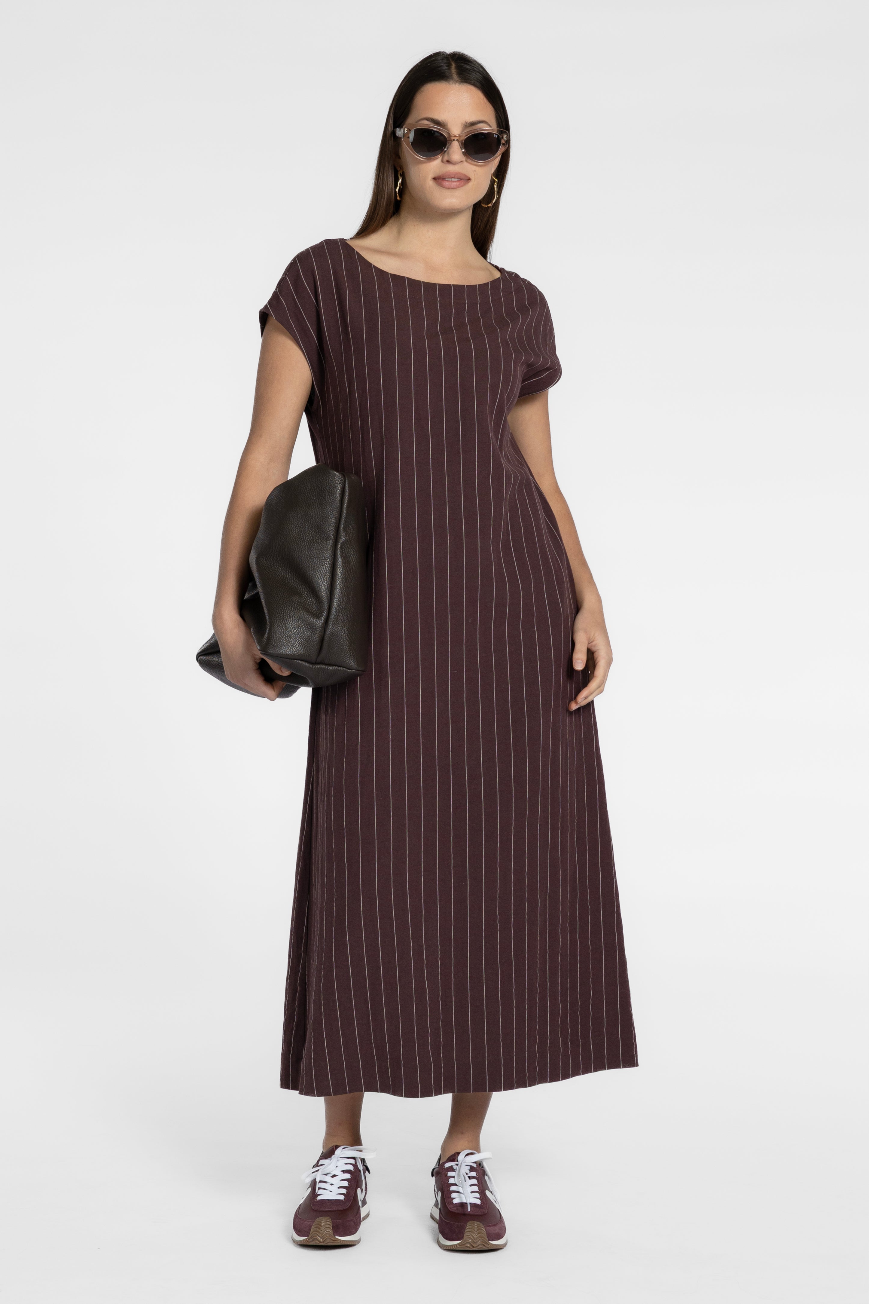 Clarence Short Sleeve Linen Blend Dress