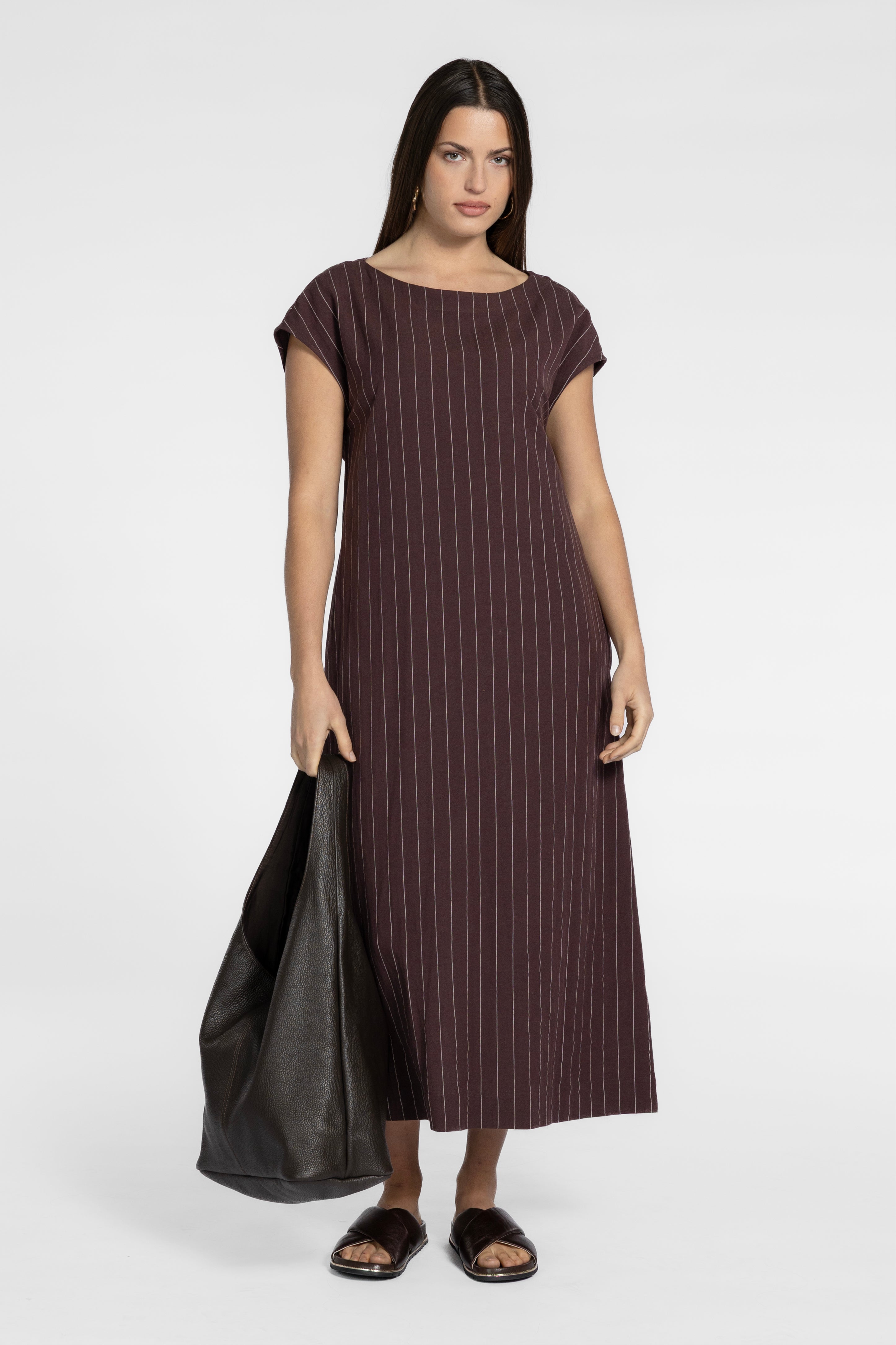 Clarence Short Sleeve Linen Blend Dress